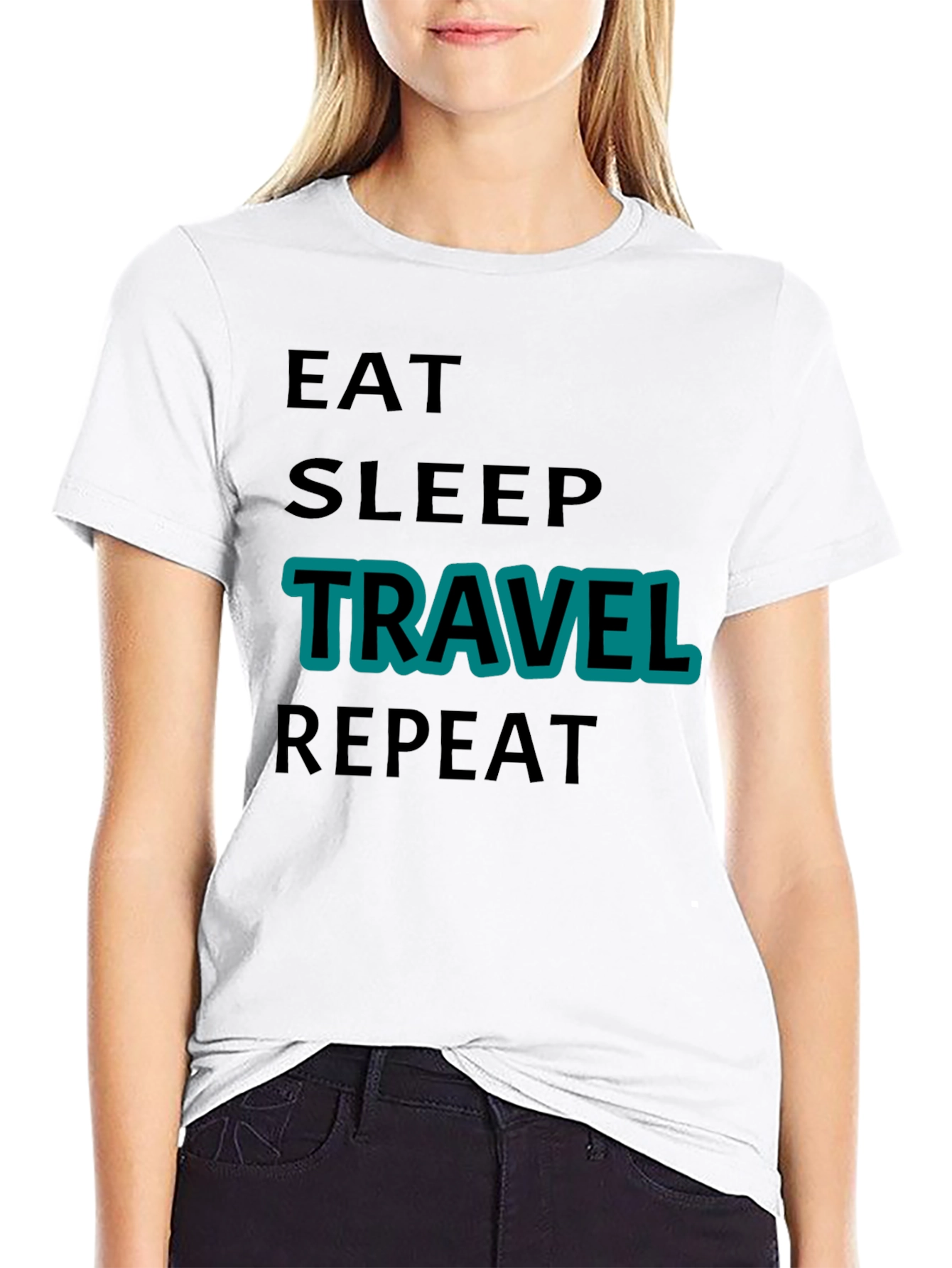 Eat Sleep Travel Repeat Graphic Tee