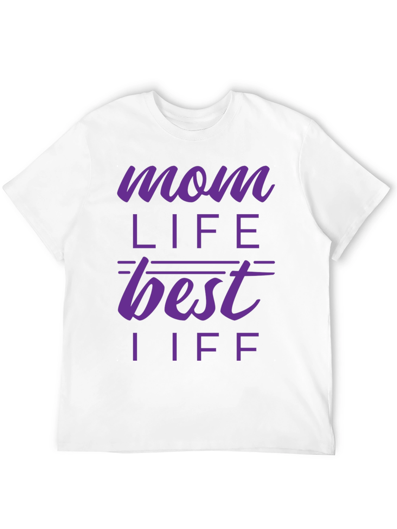 Mom Life Best Life T-Shirt - Purple Print