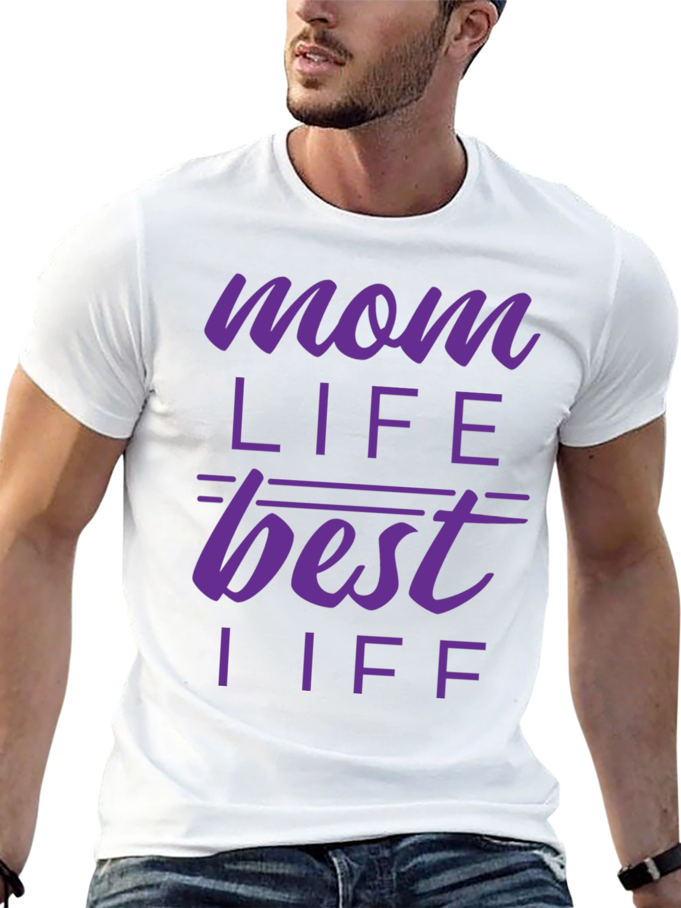 Mom Life Best Life T-Shirt - Purple Print
