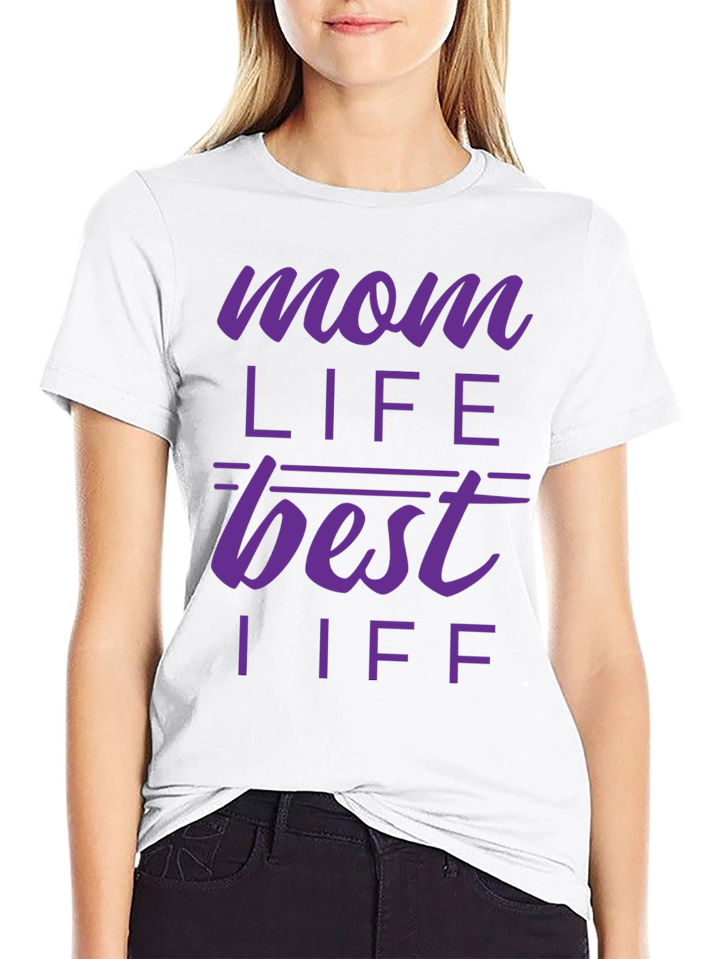 Mom Life Best Life T-Shirt - Purple Print
