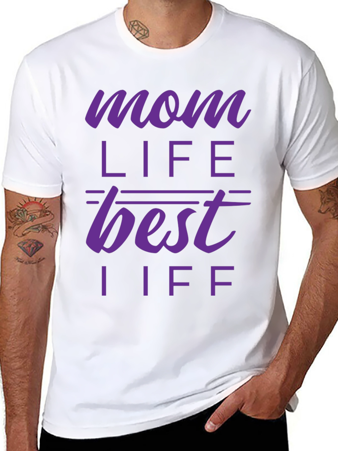 Mom Life Best Life T-Shirt - Purple Print
