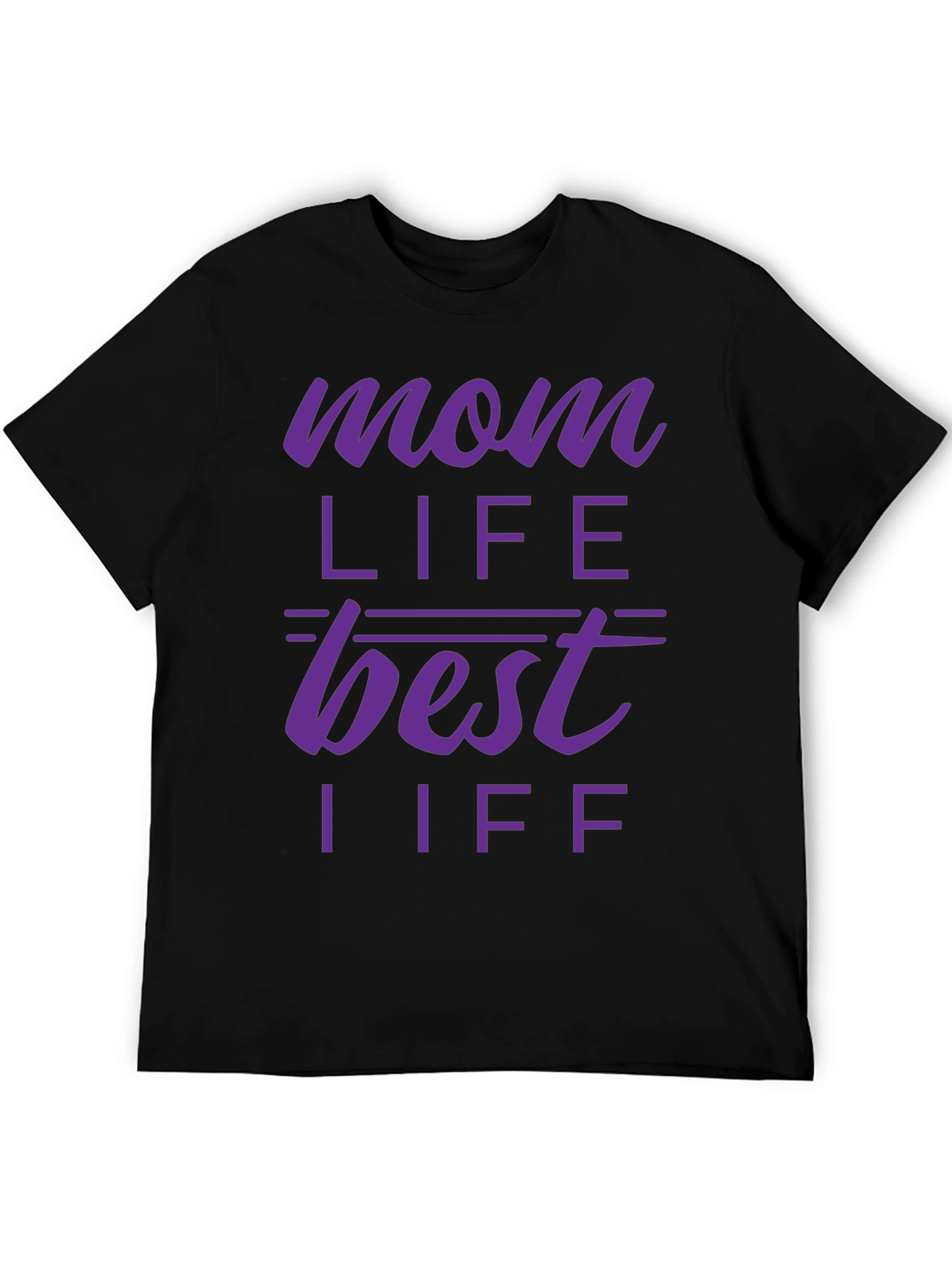 Mom Life Best Life T-Shirt - Purple Print