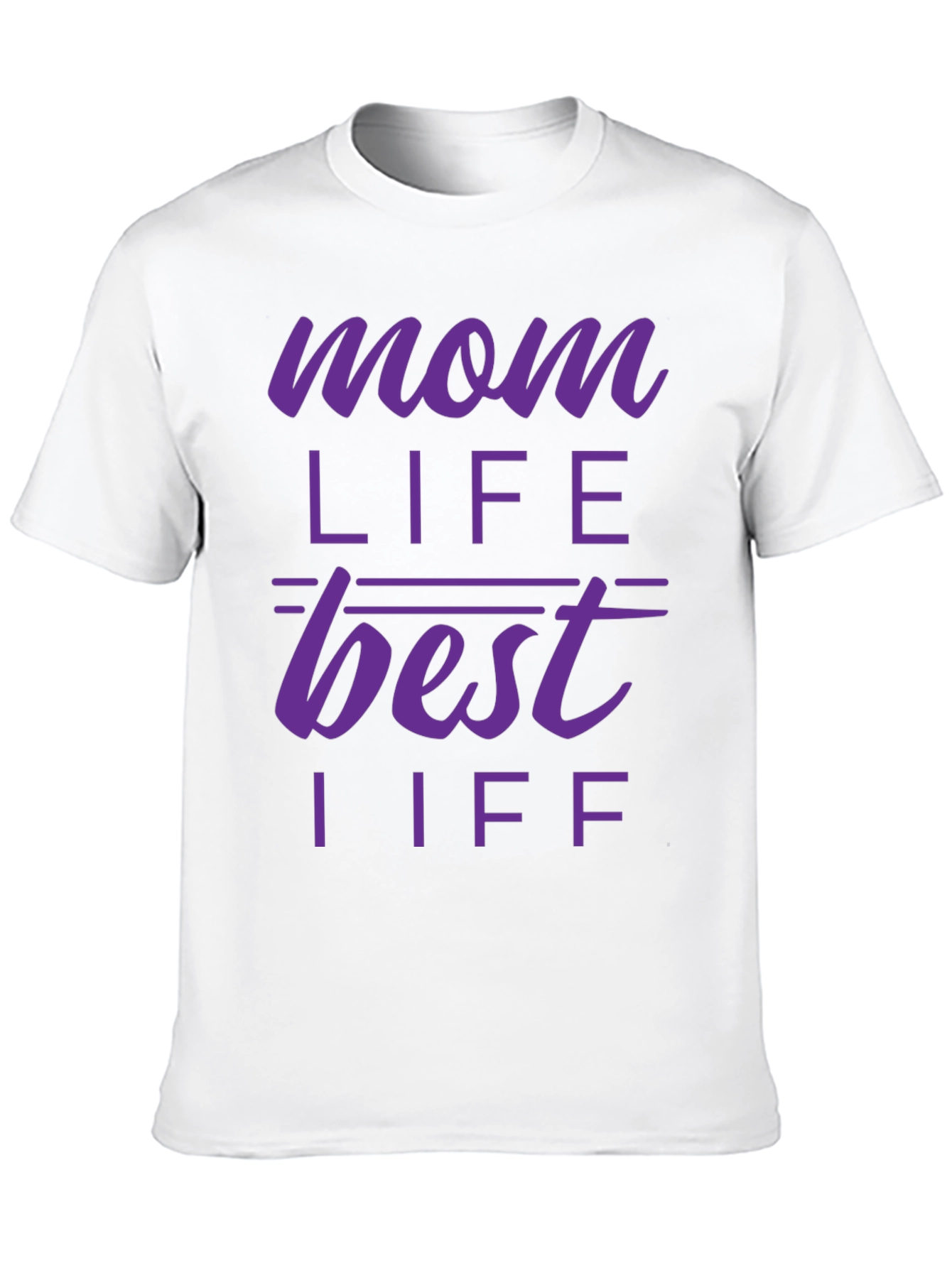 Mom Life Best Life T-Shirt - Purple Print