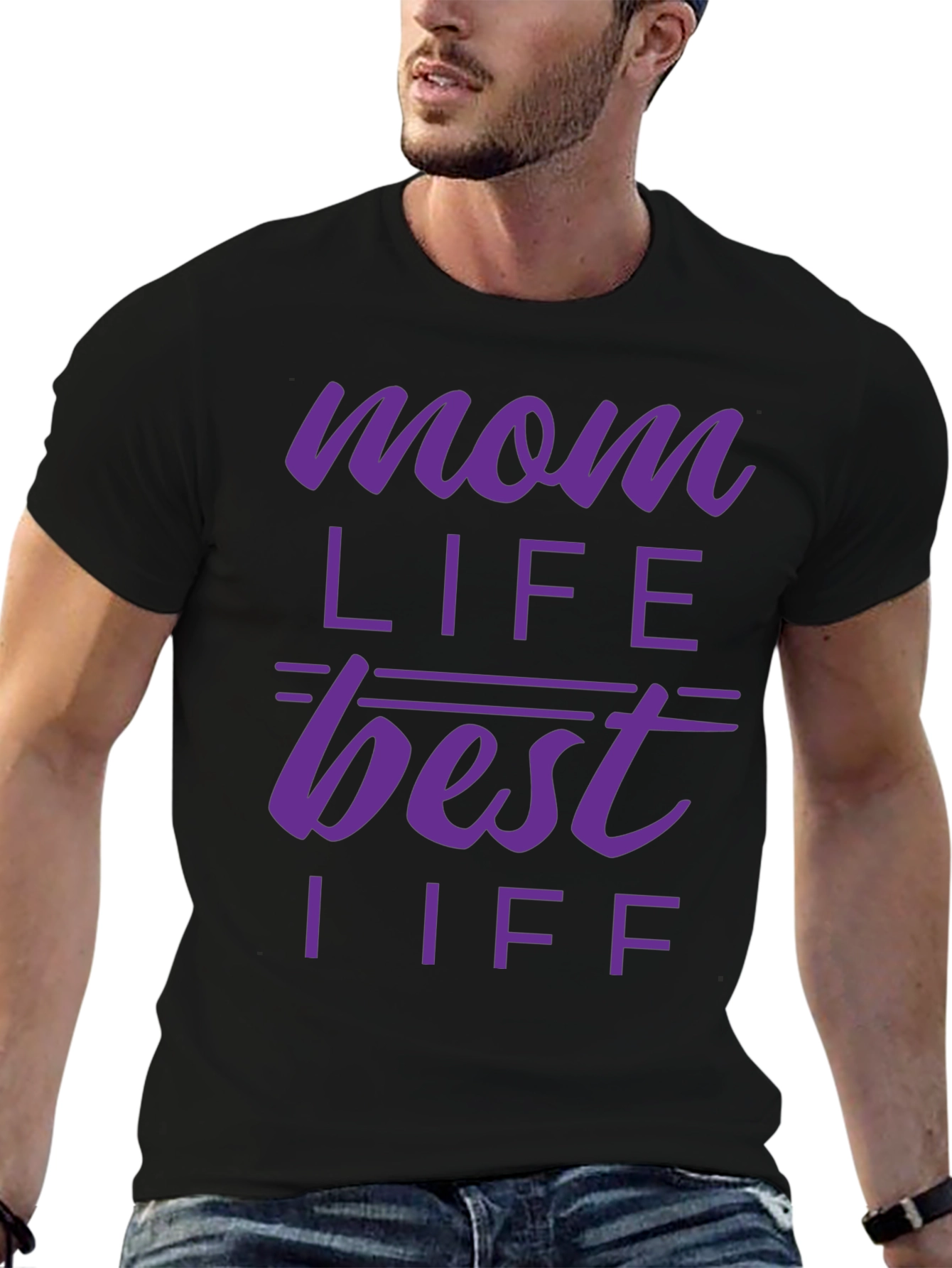 Mom Life Best Life T-Shirt - Purple Print
