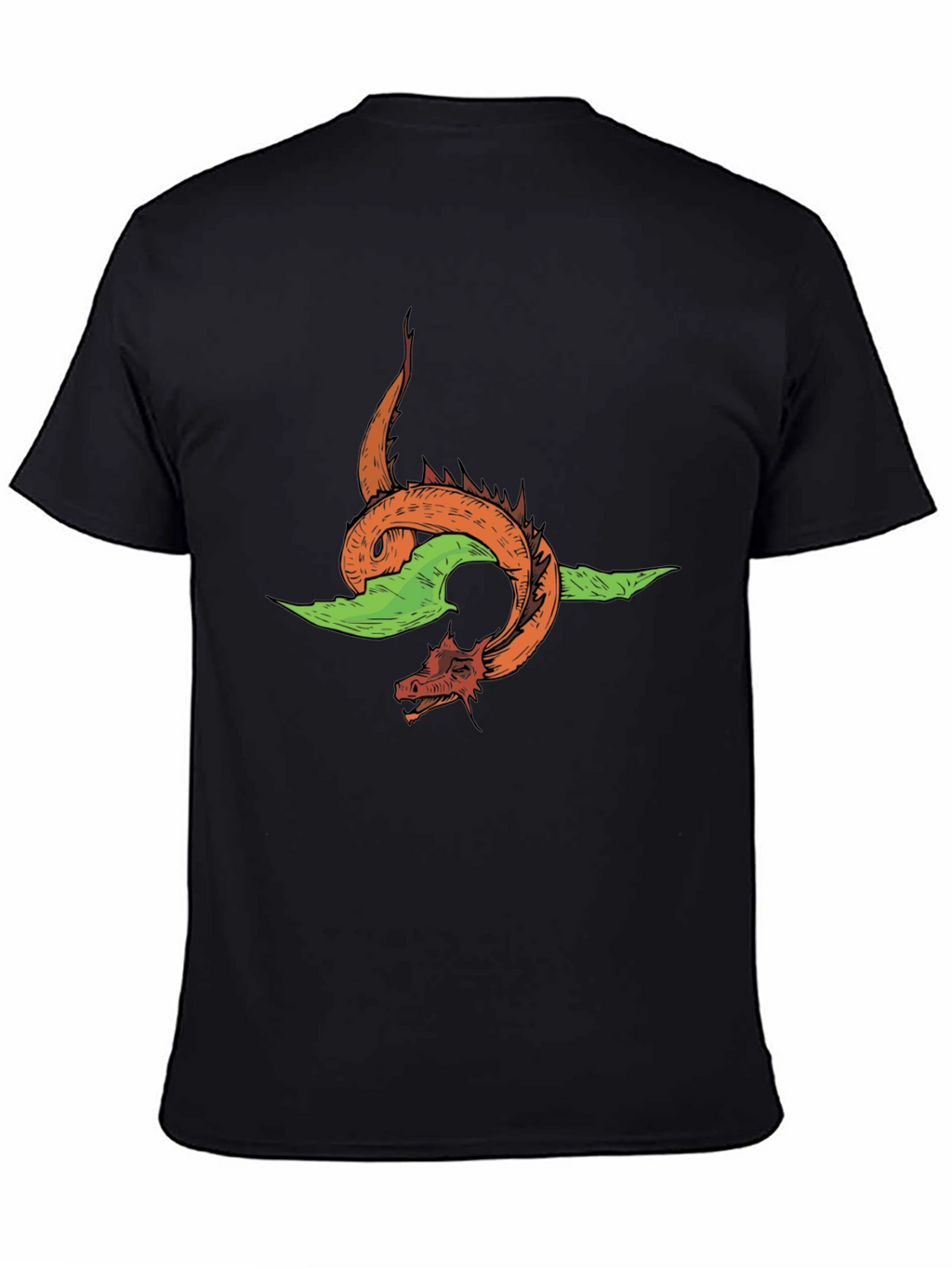 Dragon Graphic Tee - Black Cotton T-Shirt