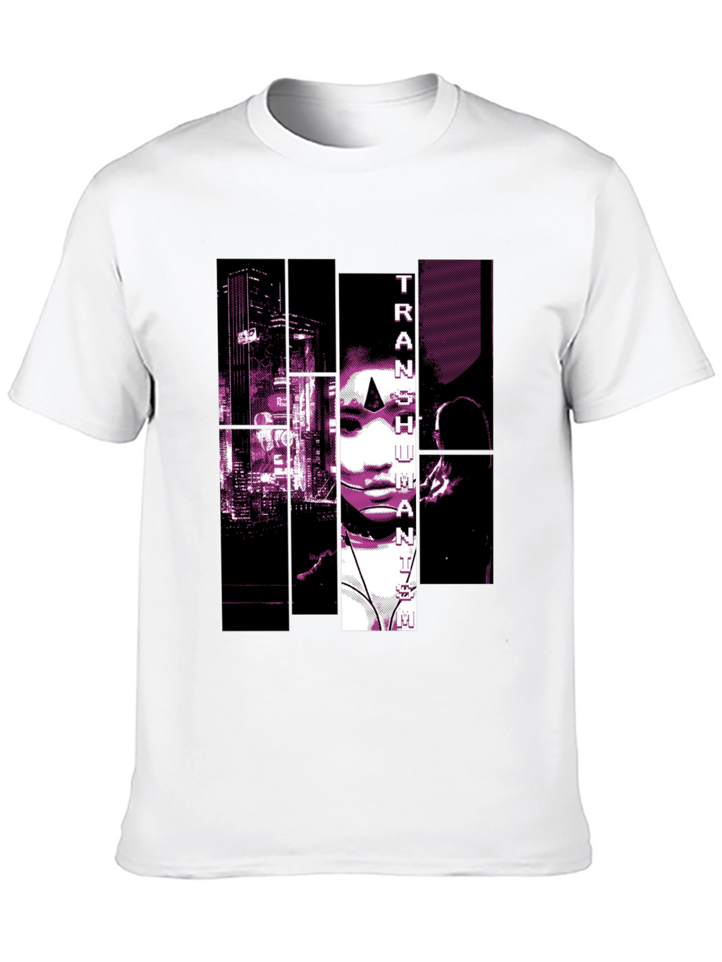 Transhumanist Graphic Print Black T-Shirt
