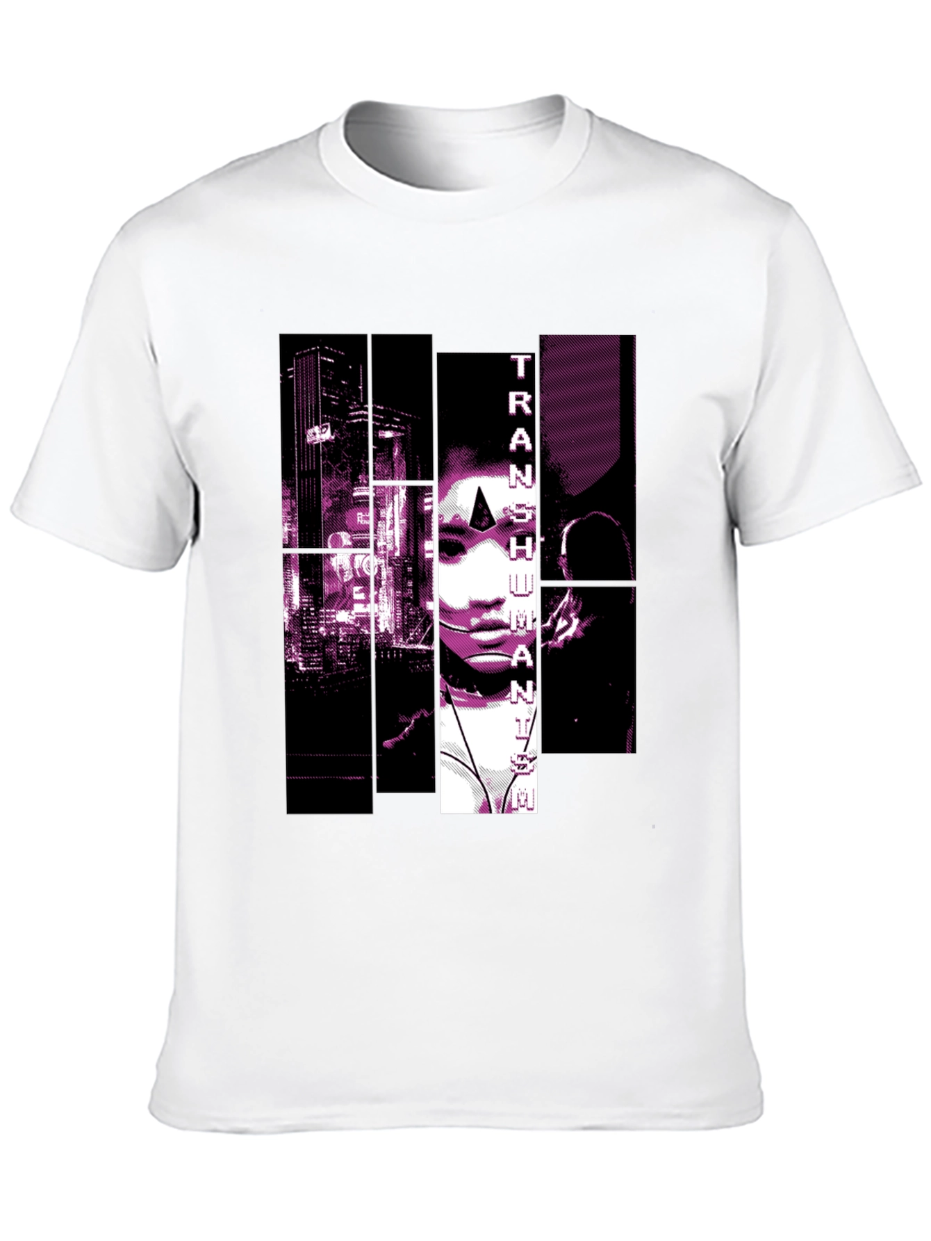 Transhumanist Graphic Print Black T-Shirt