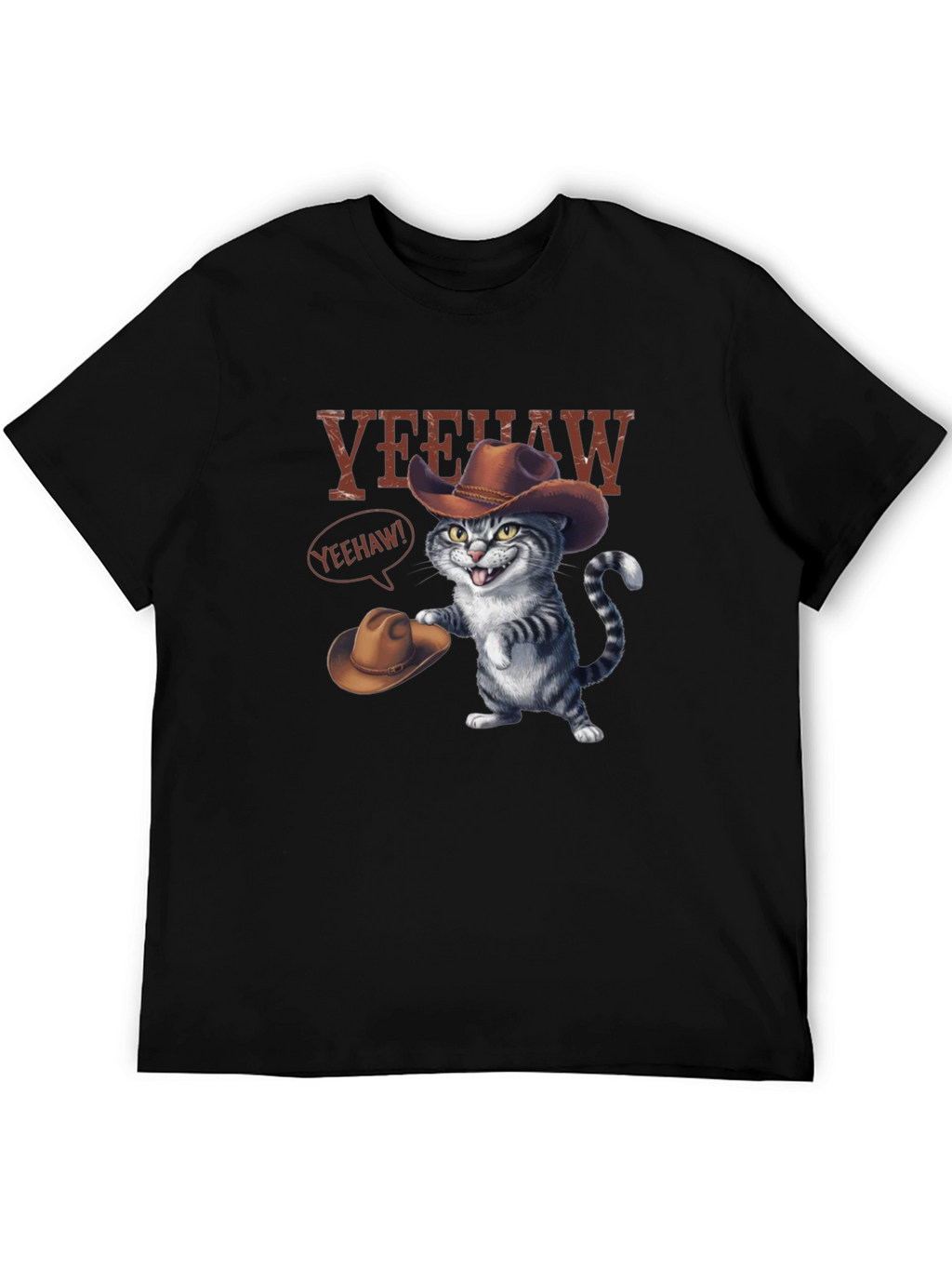 Yeehaw Cat Cowboy Graphic Tee