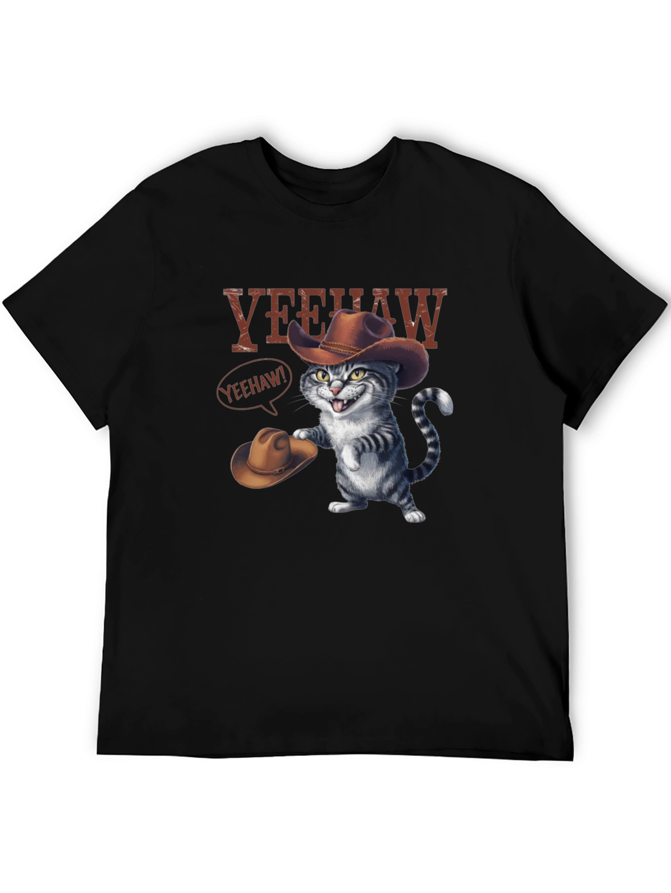 Yeehaw Cat Cowboy Graphic Tee