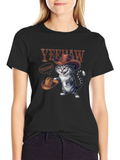 Yeehaw Cat Cowboy Graphic Tee