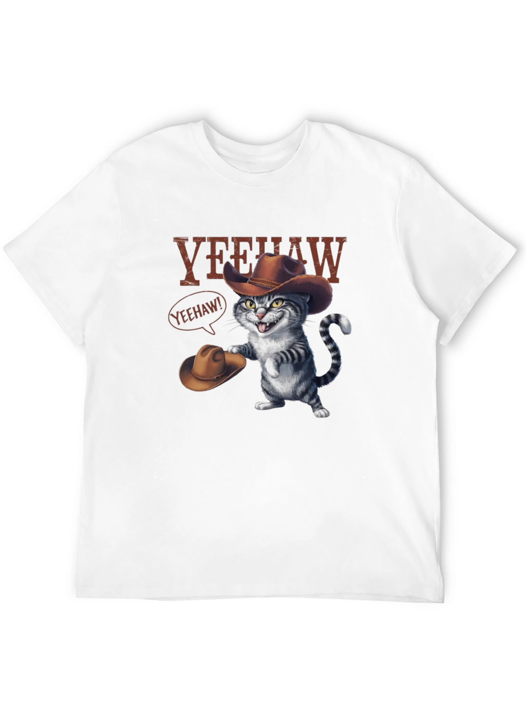 Yeehaw Cat Cowboy Graphic Tee