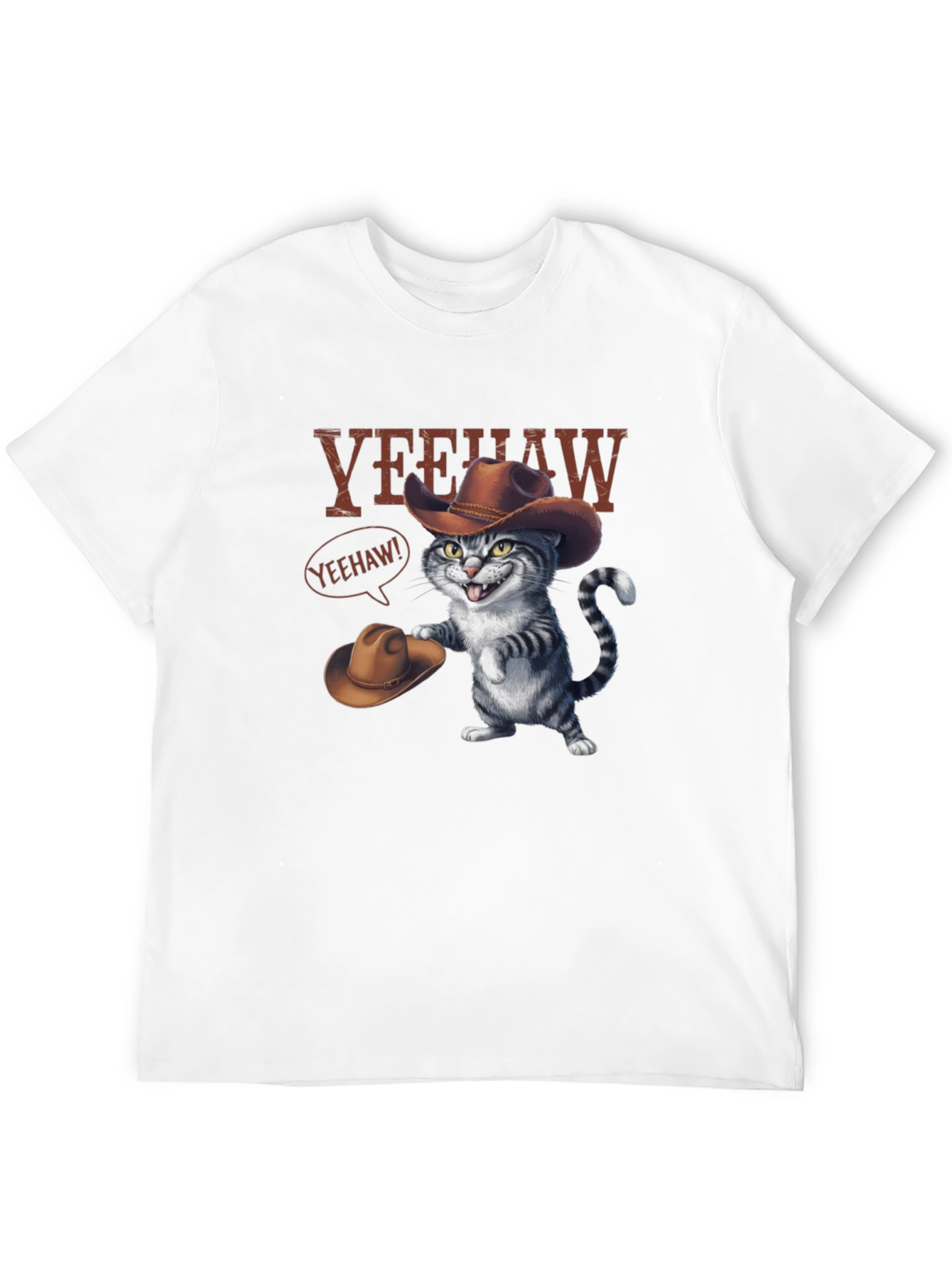 Yeehaw Cat Cowboy Graphic Tee