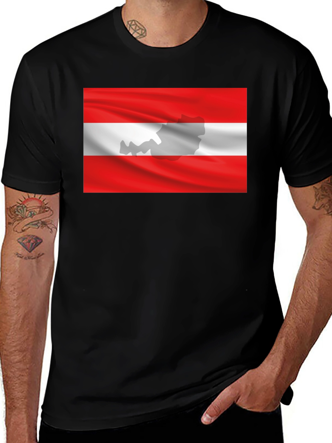 Austria Flag T-Shirt - Black