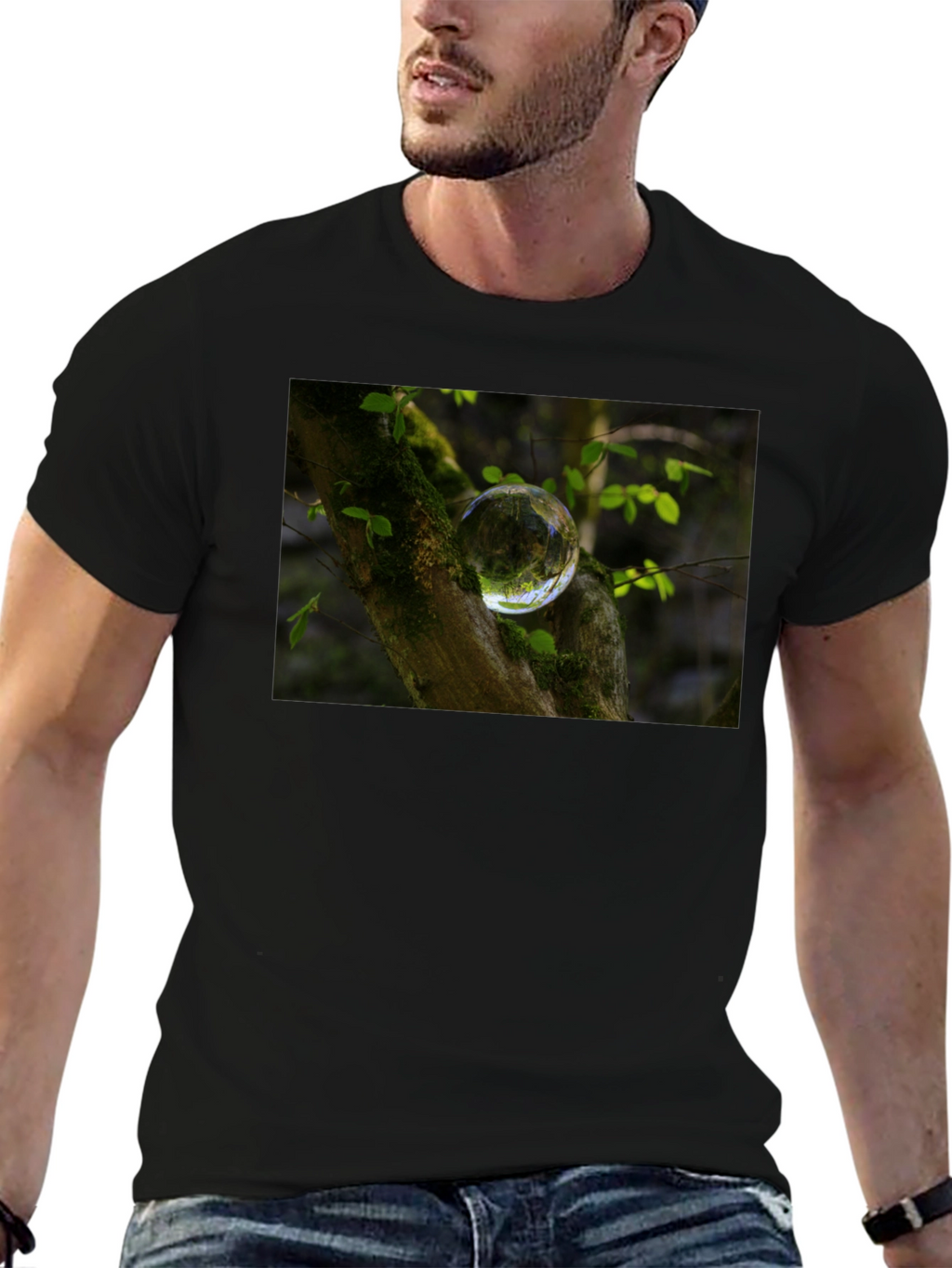 Nature Orb Graphic Black T-Shirt