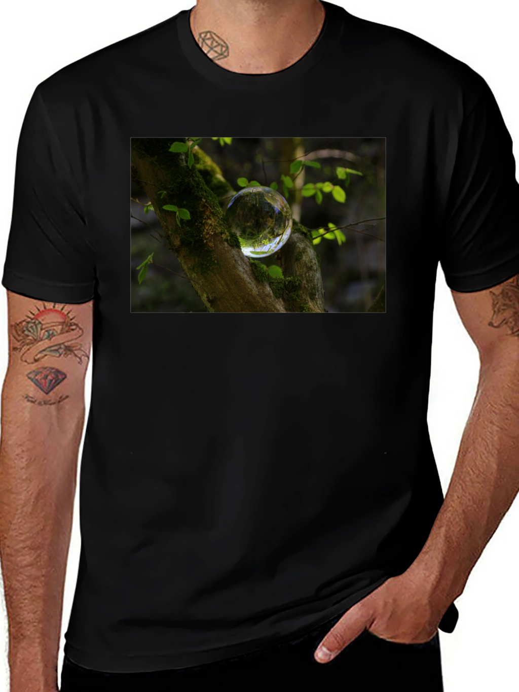 Nature Orb Graphic Black T-Shirt