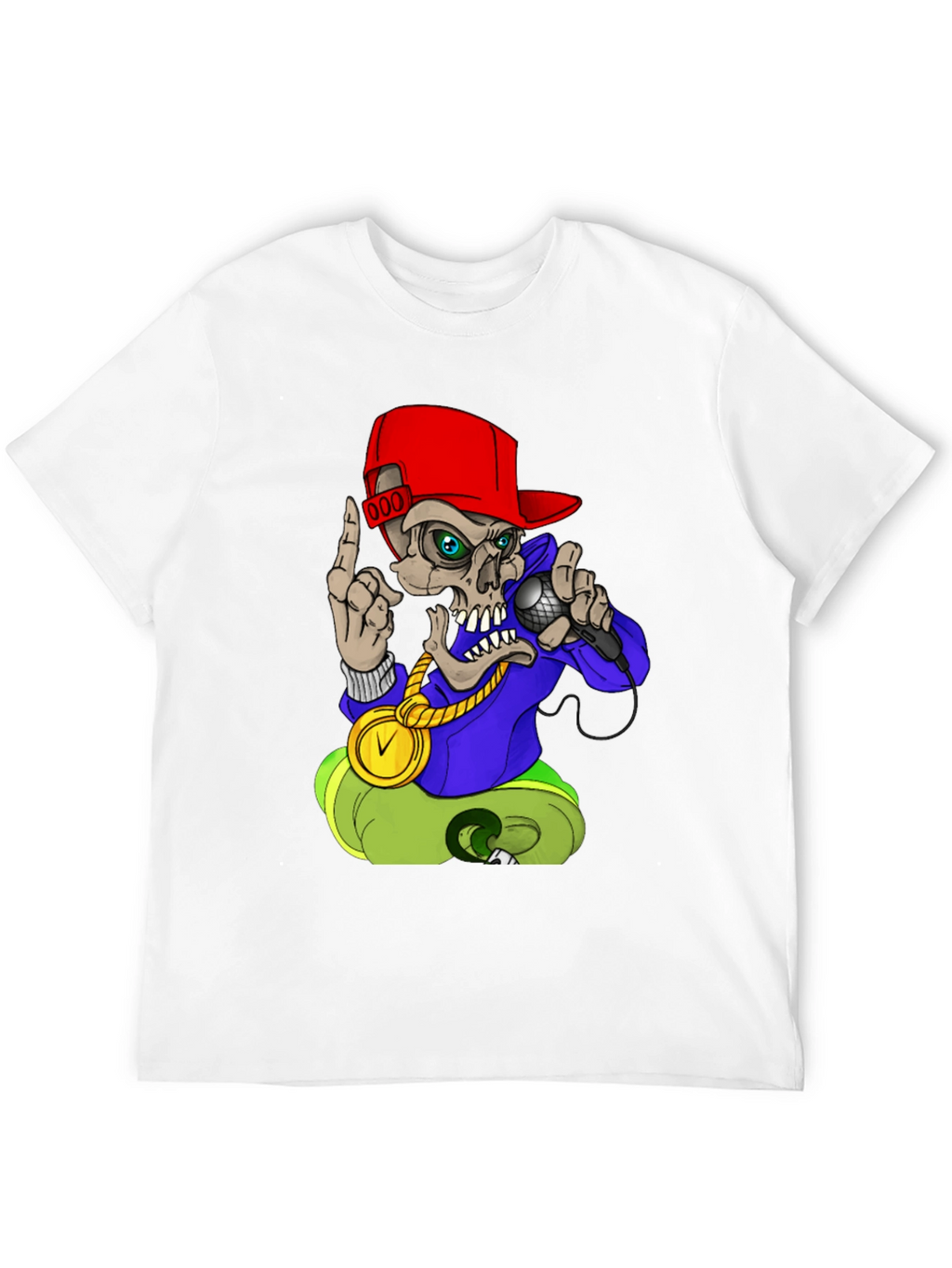 Skull Rapper Graphic Tee - Black T-Shirt