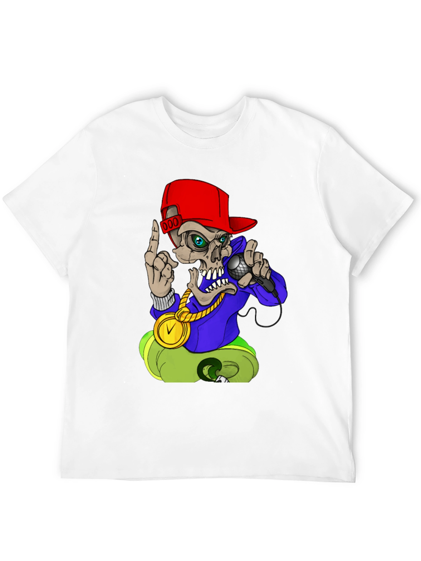 Skull Rapper Graphic Tee - Black T-Shirt