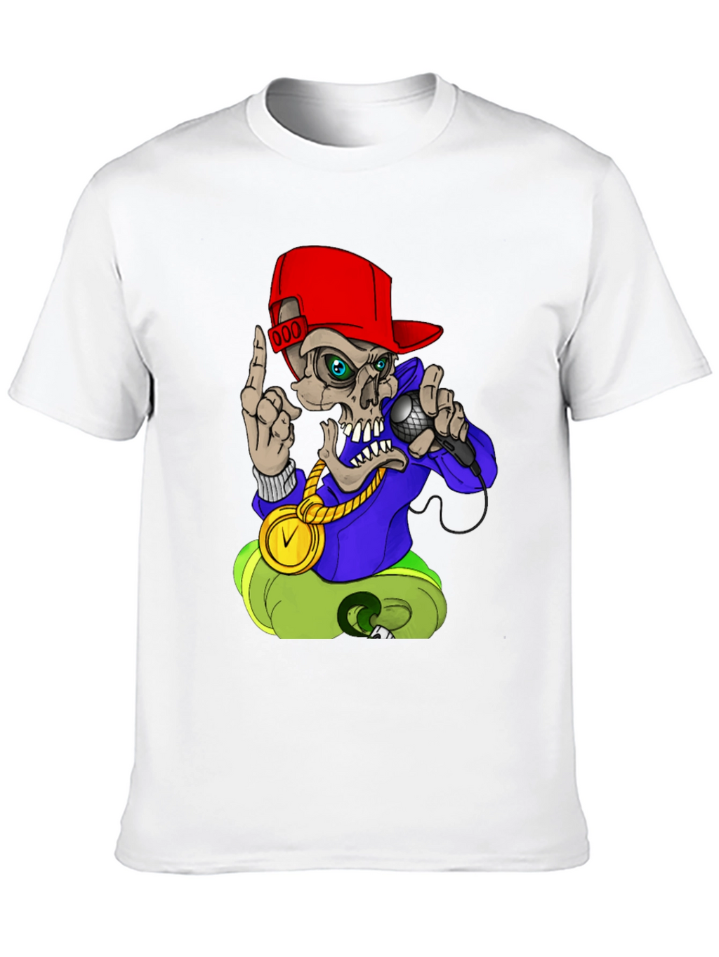 Skull Rapper Graphic Tee - Black T-Shirt