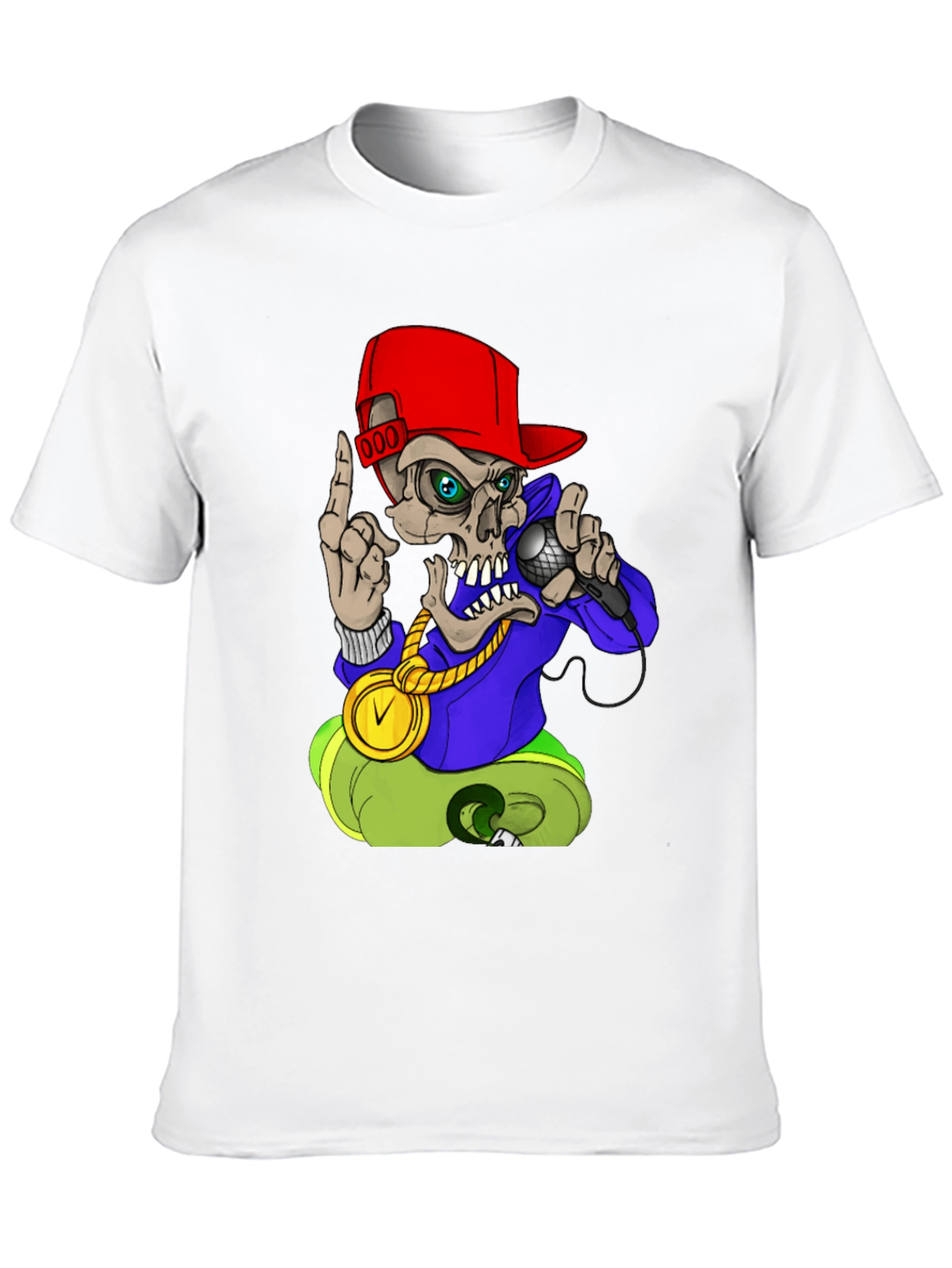 Skull Rapper Graphic Tee - Black T-Shirt