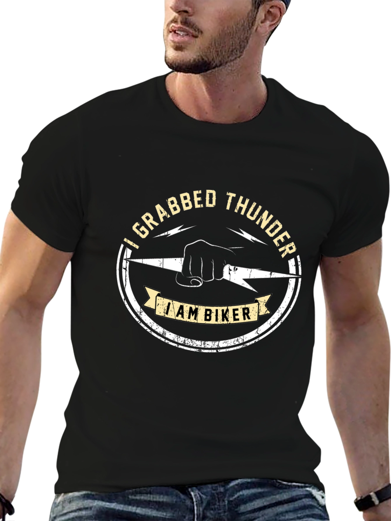 I Grabbed Thunder Biker Graphic T-Shirt