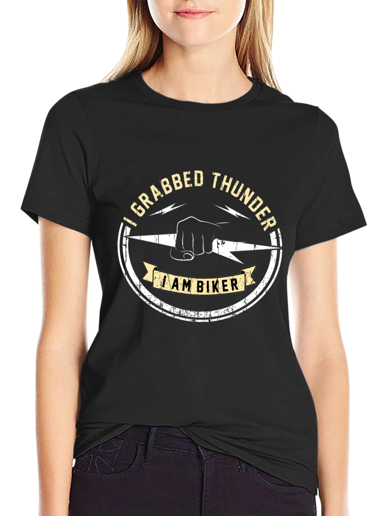 I Grabbed Thunder Biker Graphic T-Shirt