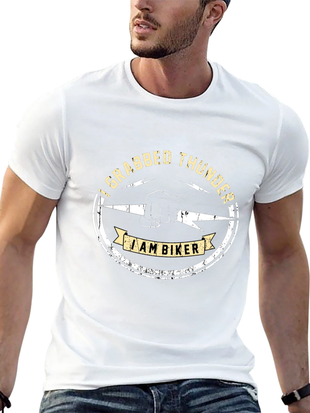 I Grabbed Thunder Biker Graphic T-Shirt