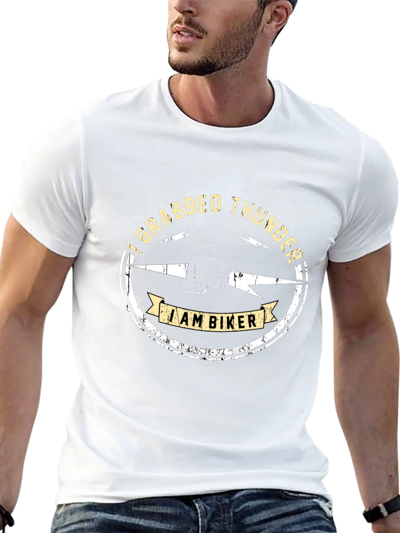 I Grabbed Thunder Biker Graphic T-Shirt