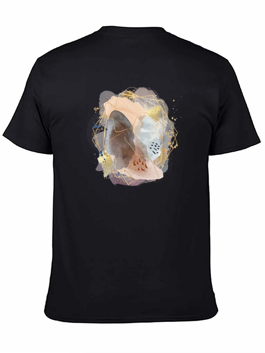 Abstract Geometric Art Mens Black T-Shirt