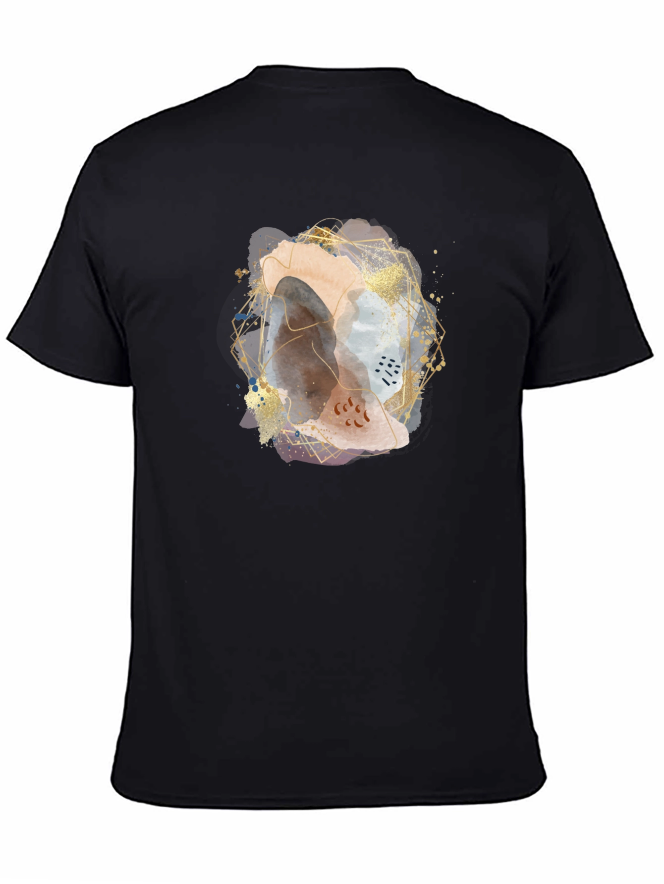 Abstract Geometric Art Mens Black T-Shirt