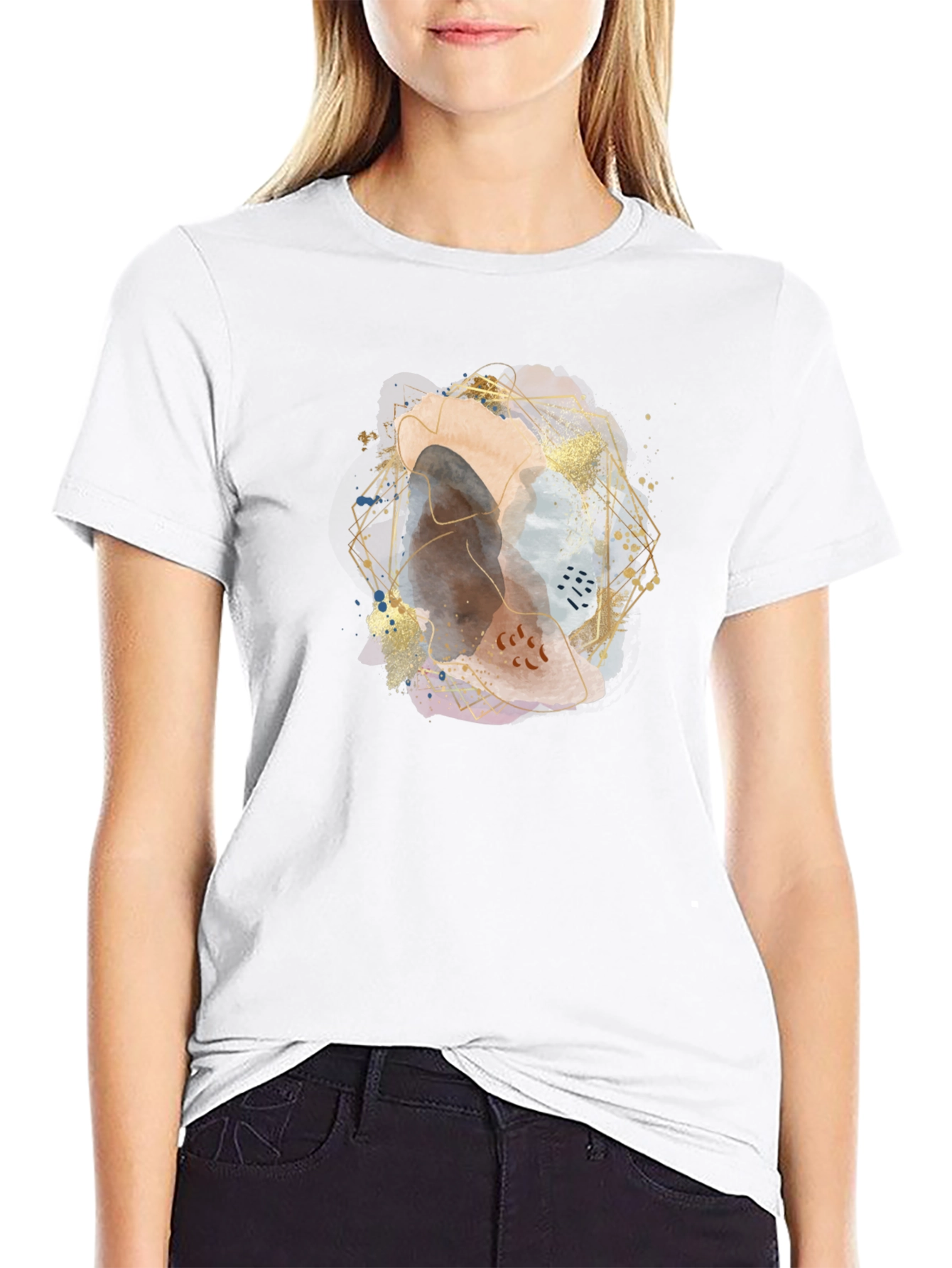 Abstract Geometric Art Mens Black T-Shirt