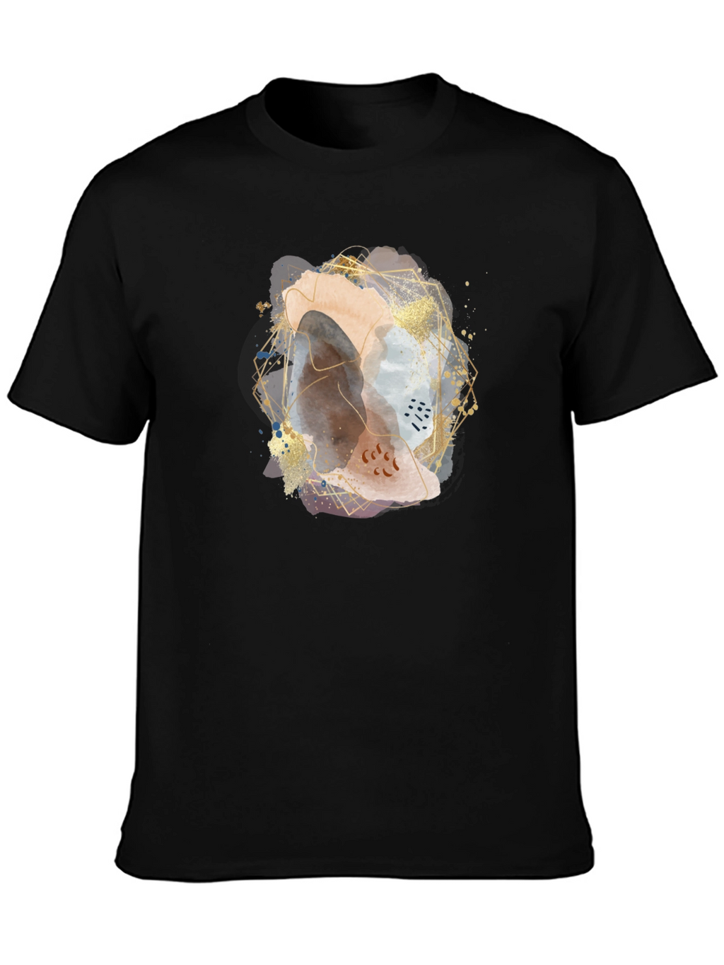 Abstract Geometric Art Mens Black T-Shirt