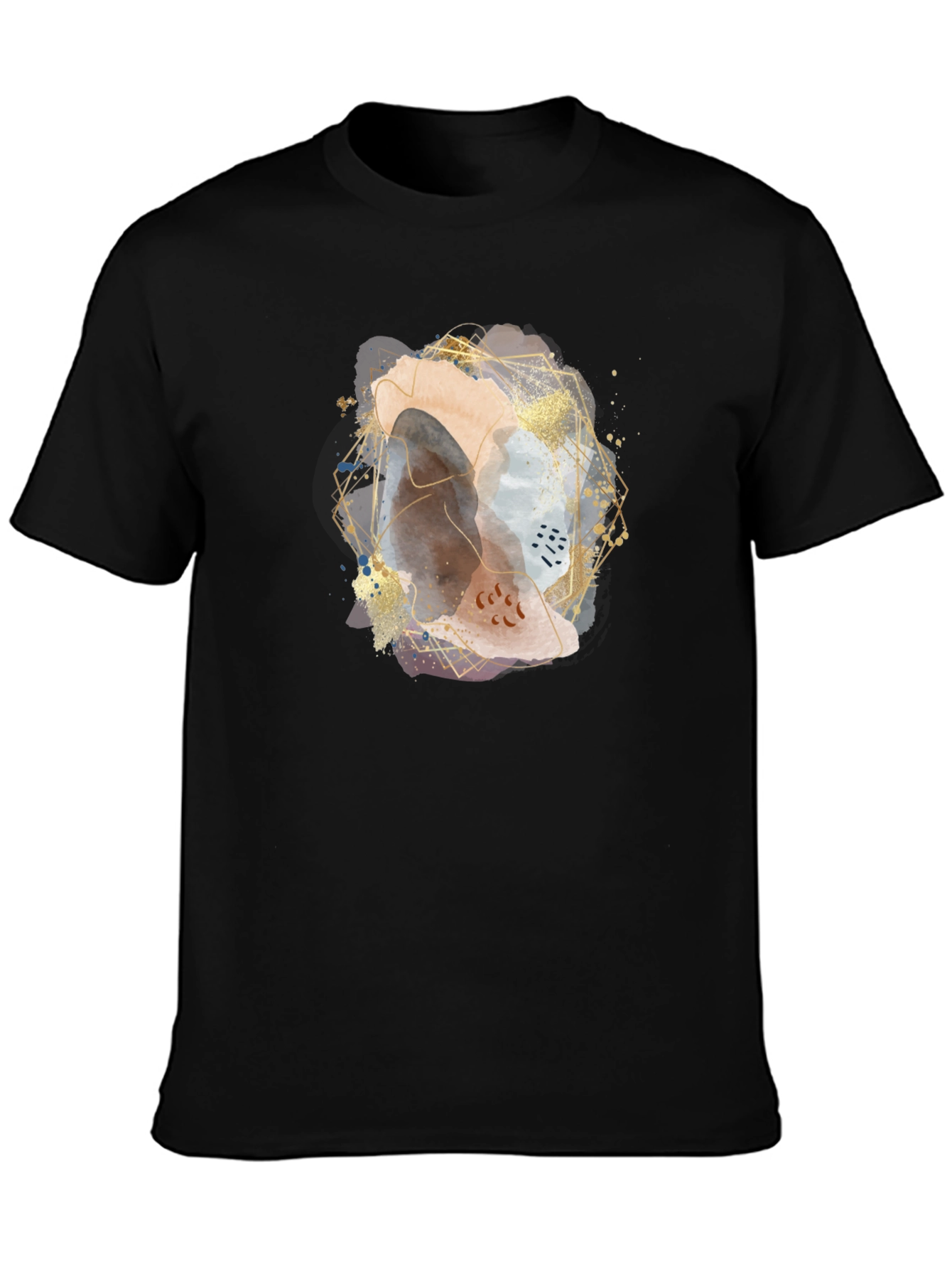 Abstract Geometric Art Mens Black T-Shirt