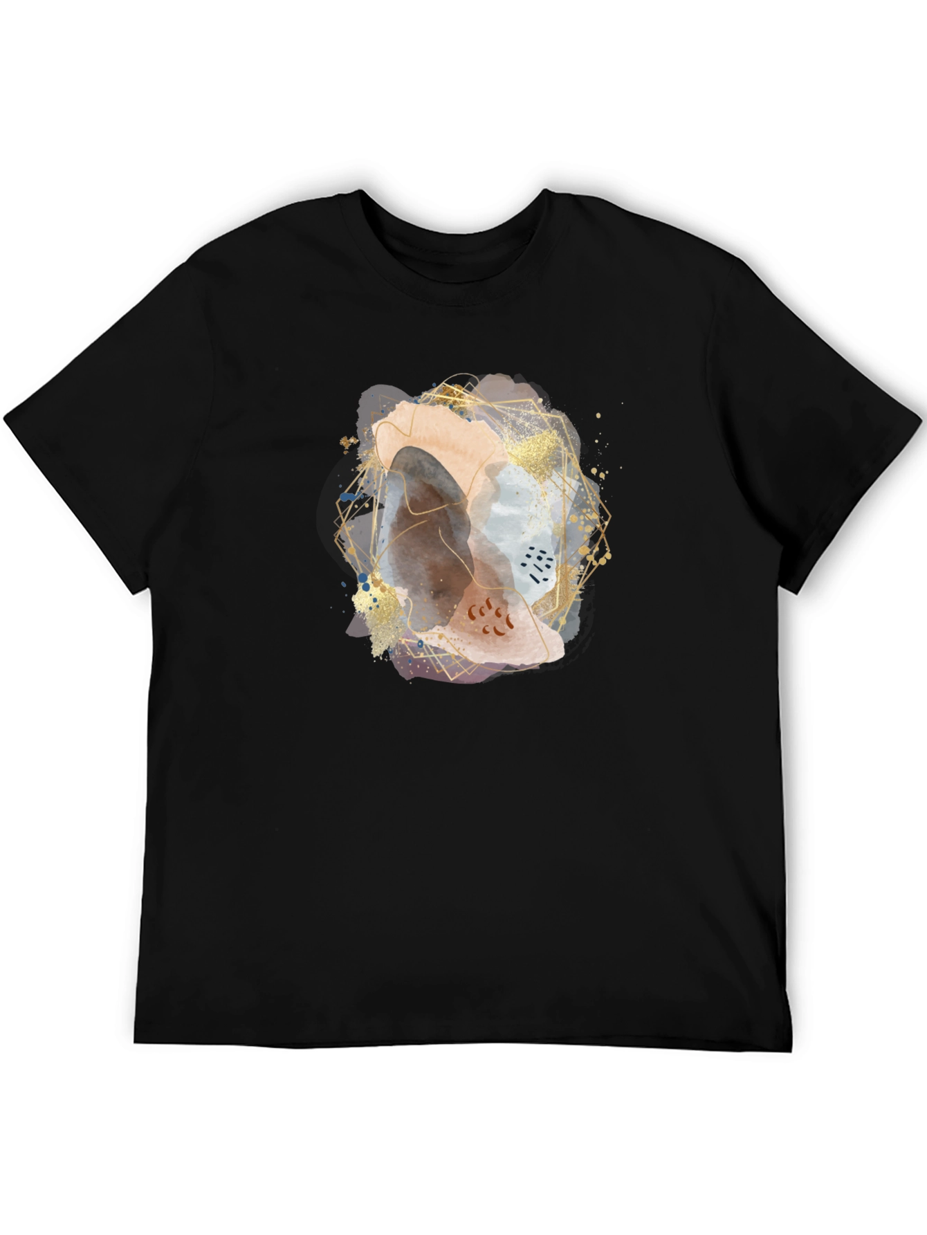 Abstract Geometric Art Mens Black T-Shirt