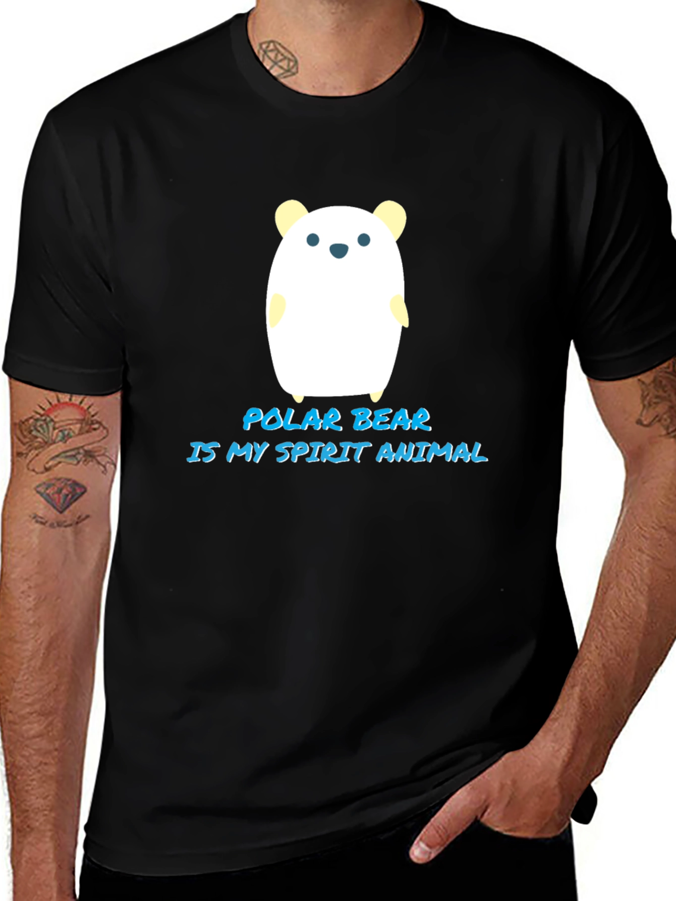Polar Bear Spirit Animal Black T-Shirt