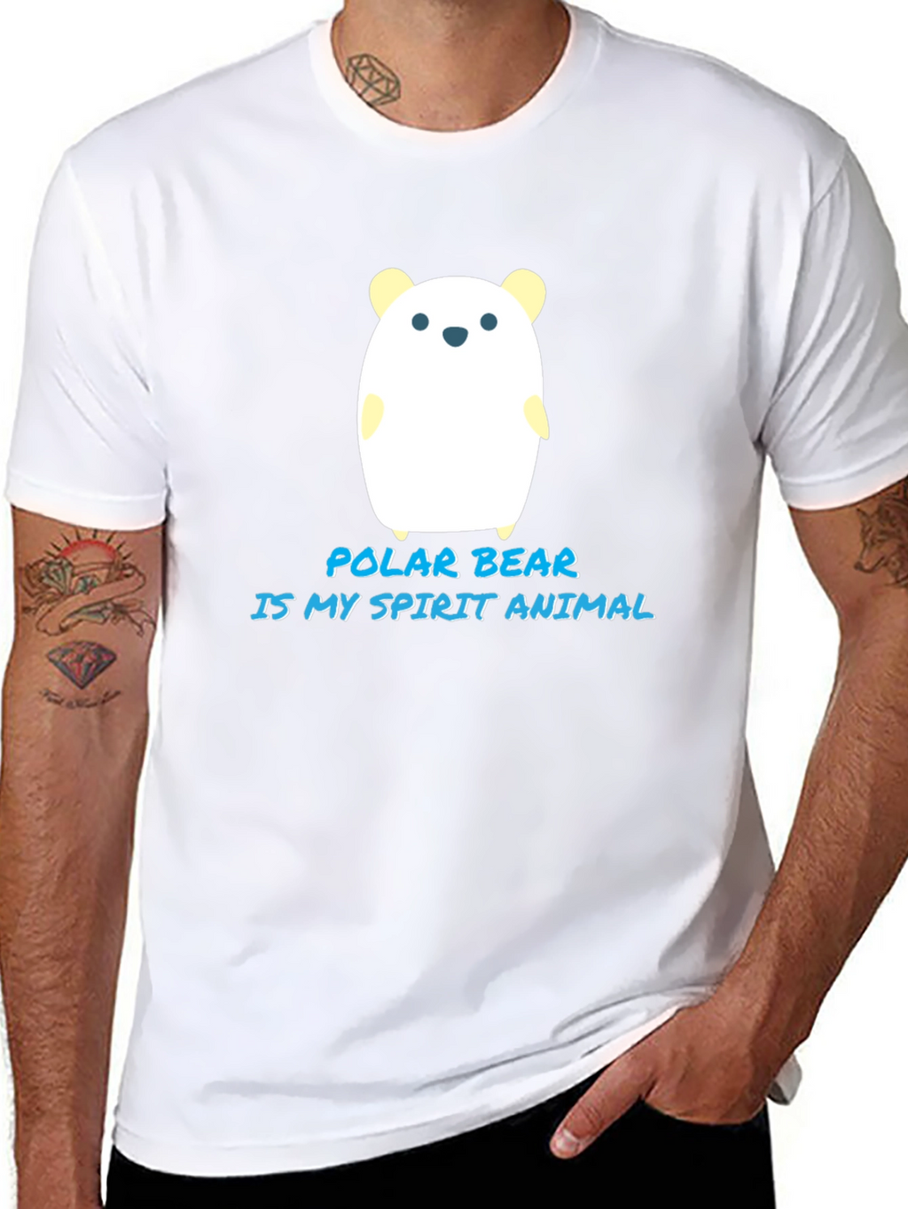 Polar Bear Spirit Animal Black T-Shirt