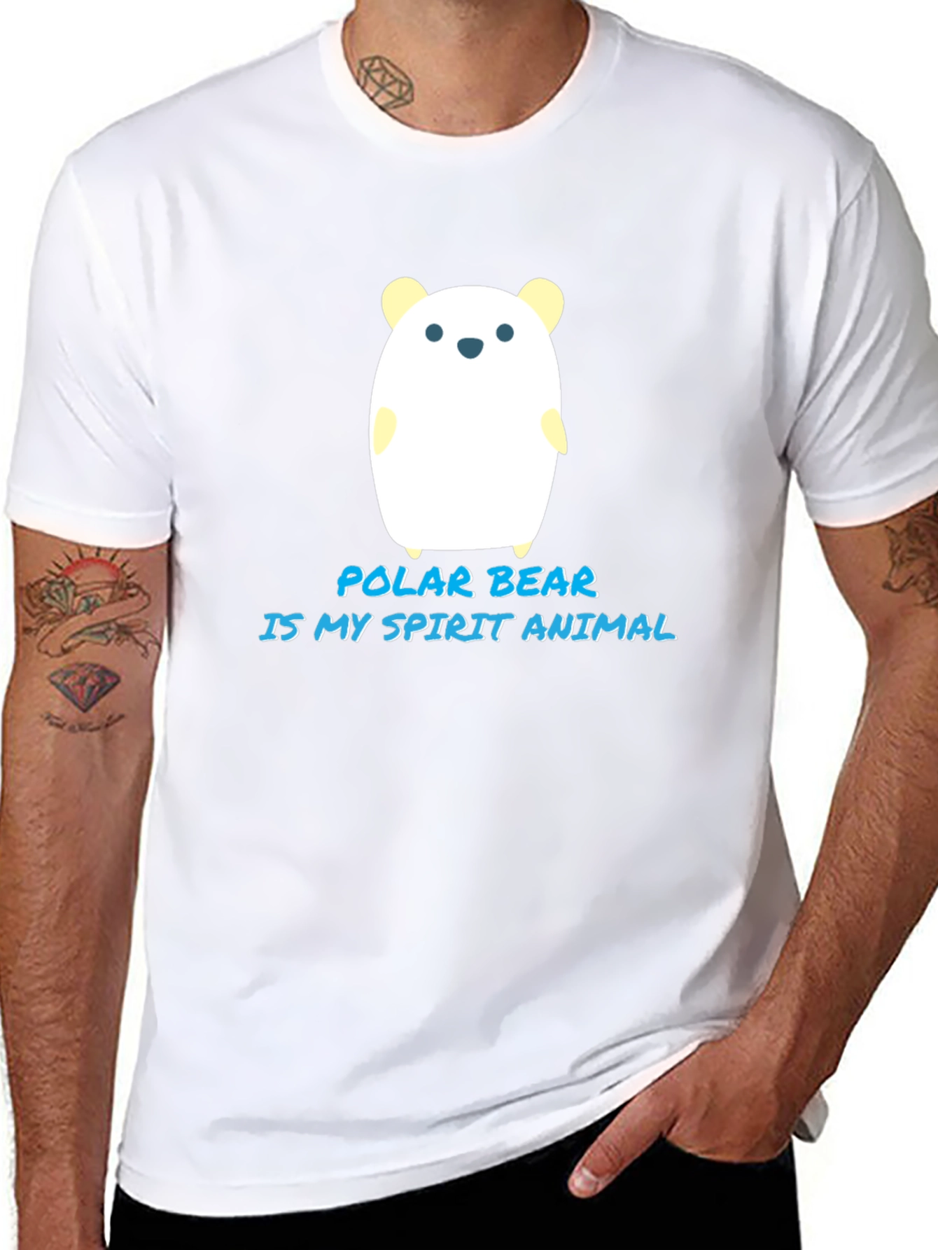 Polar Bear Spirit Animal Black T-Shirt