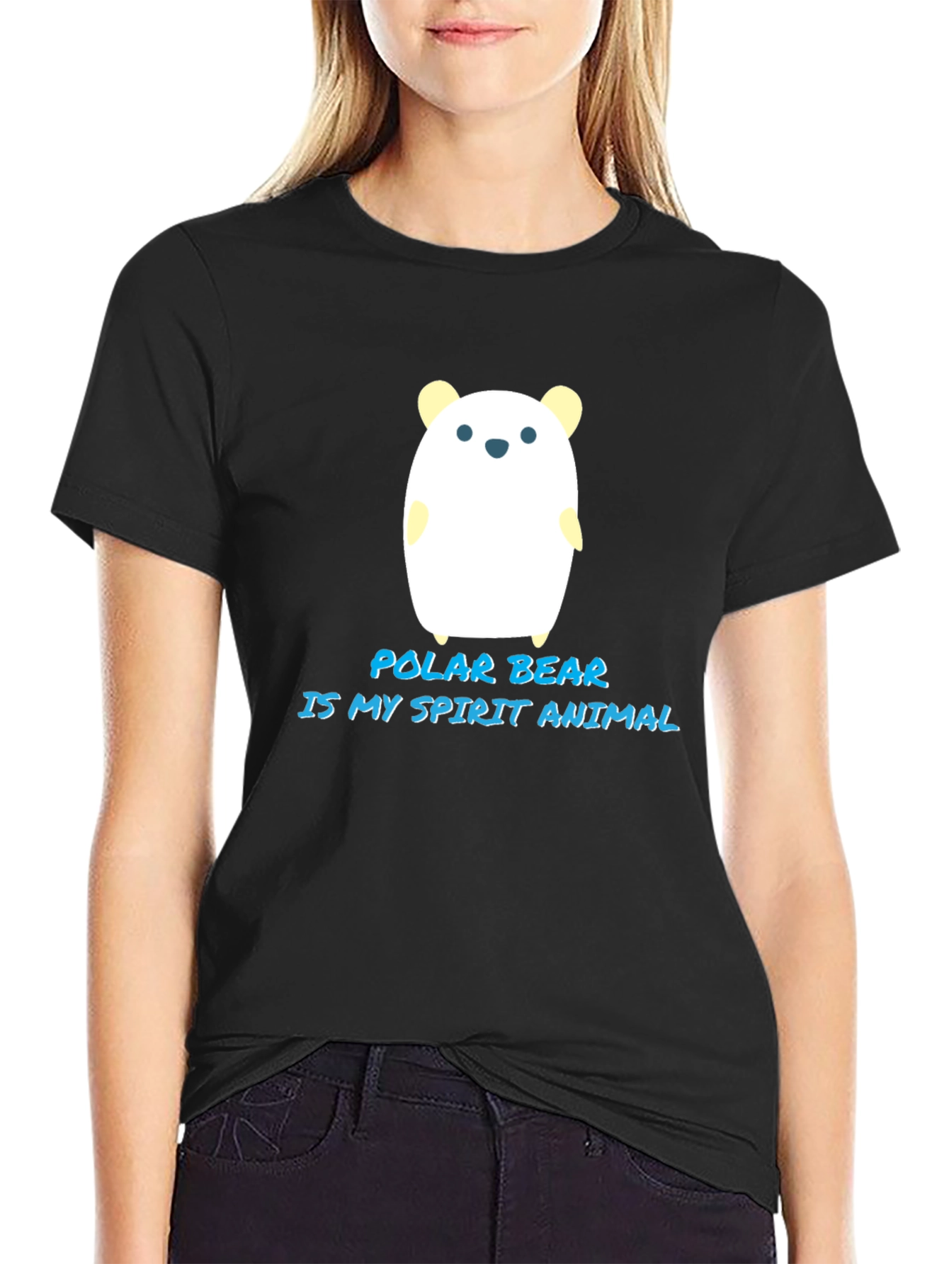 Polar Bear Spirit Animal Black T-Shirt