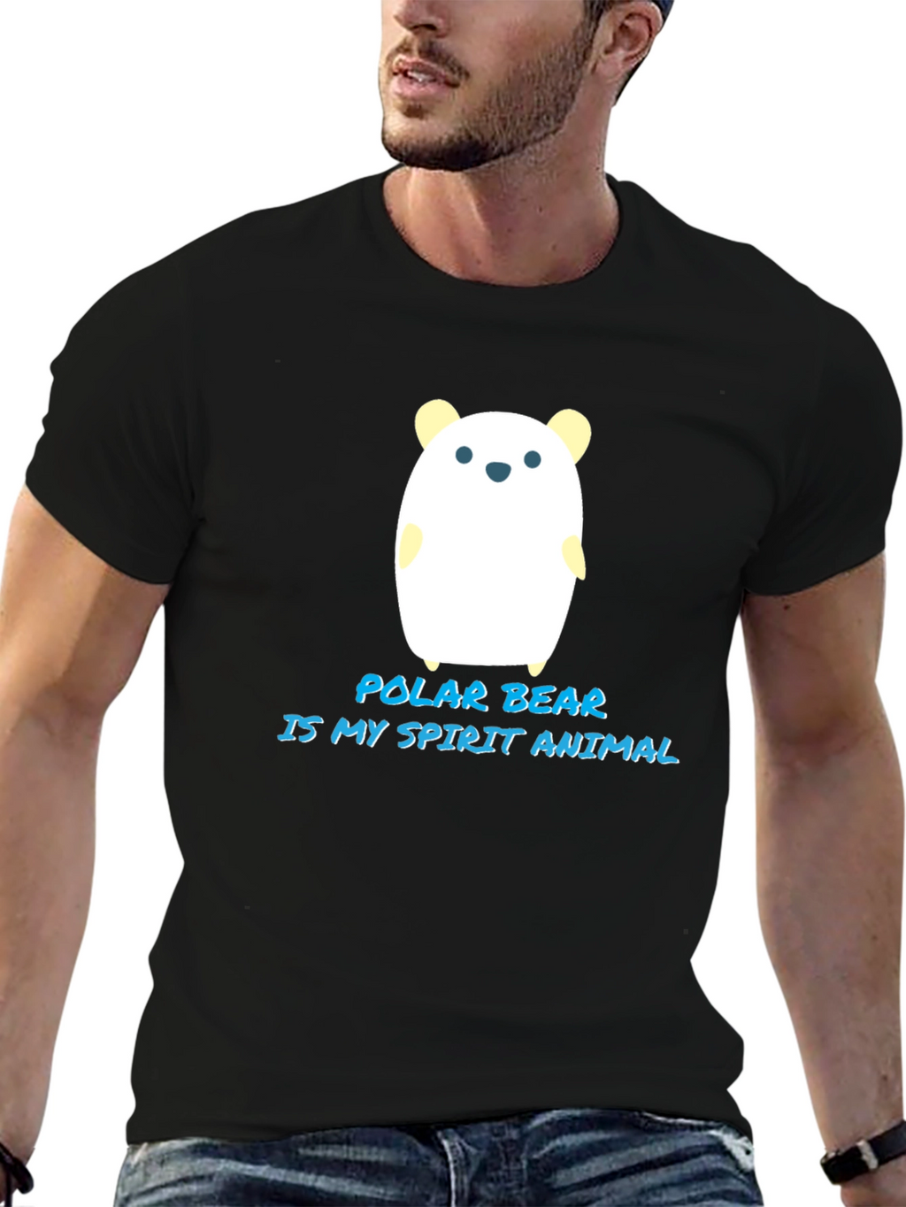 Polar Bear Spirit Animal Black T-Shirt