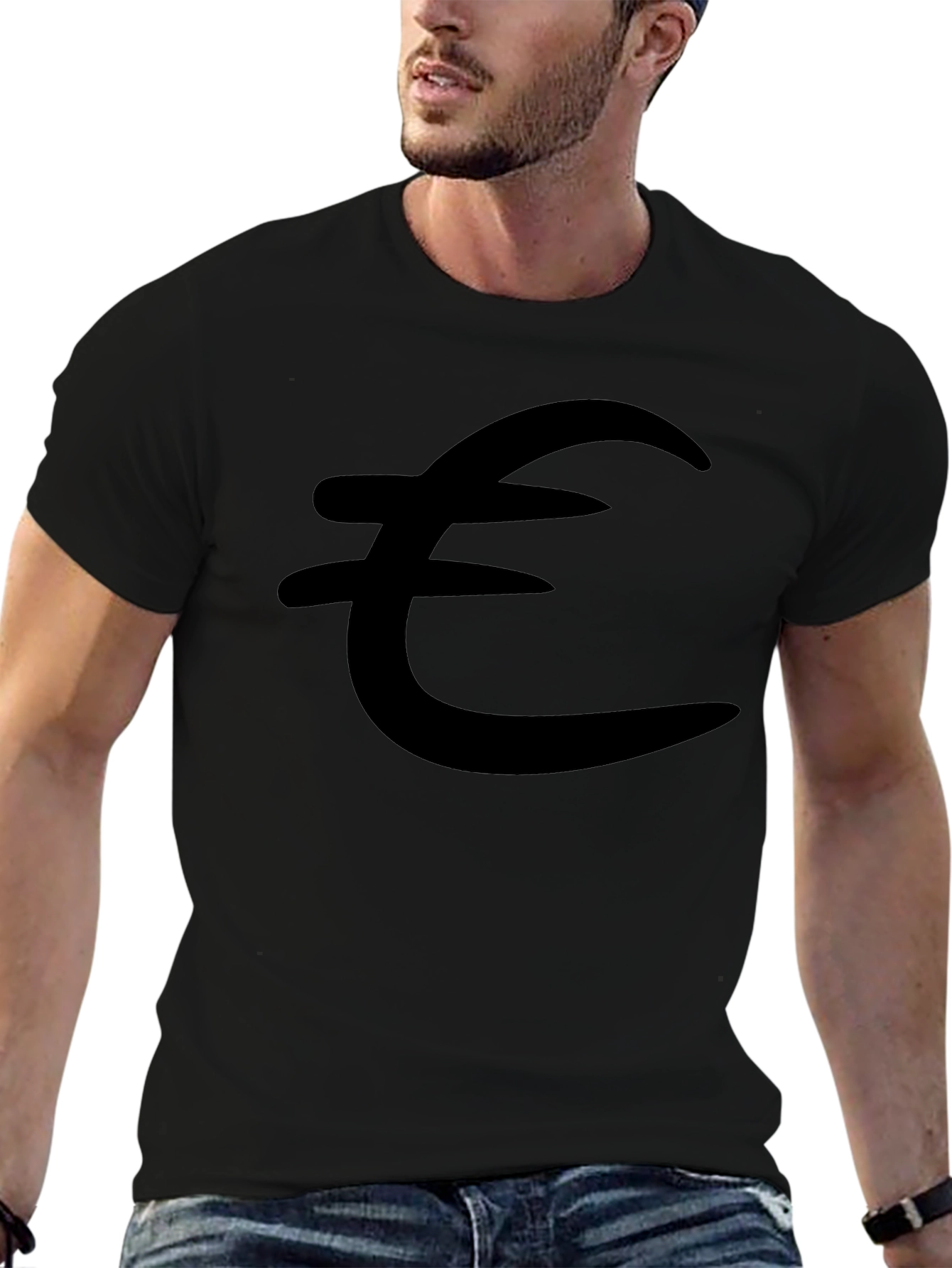 Euro Symbol Black T-Shirt - Stylish & Comfortable