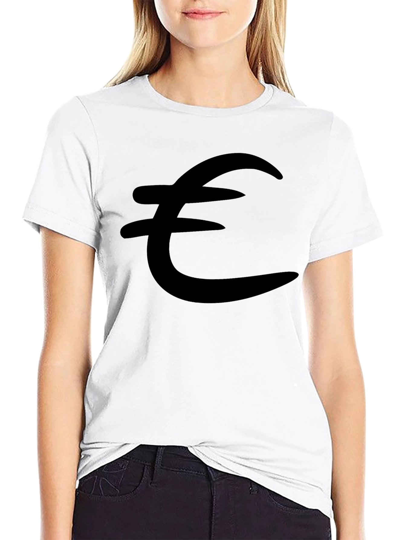 Euro Symbol Black T-Shirt - Stylish & Comfortable