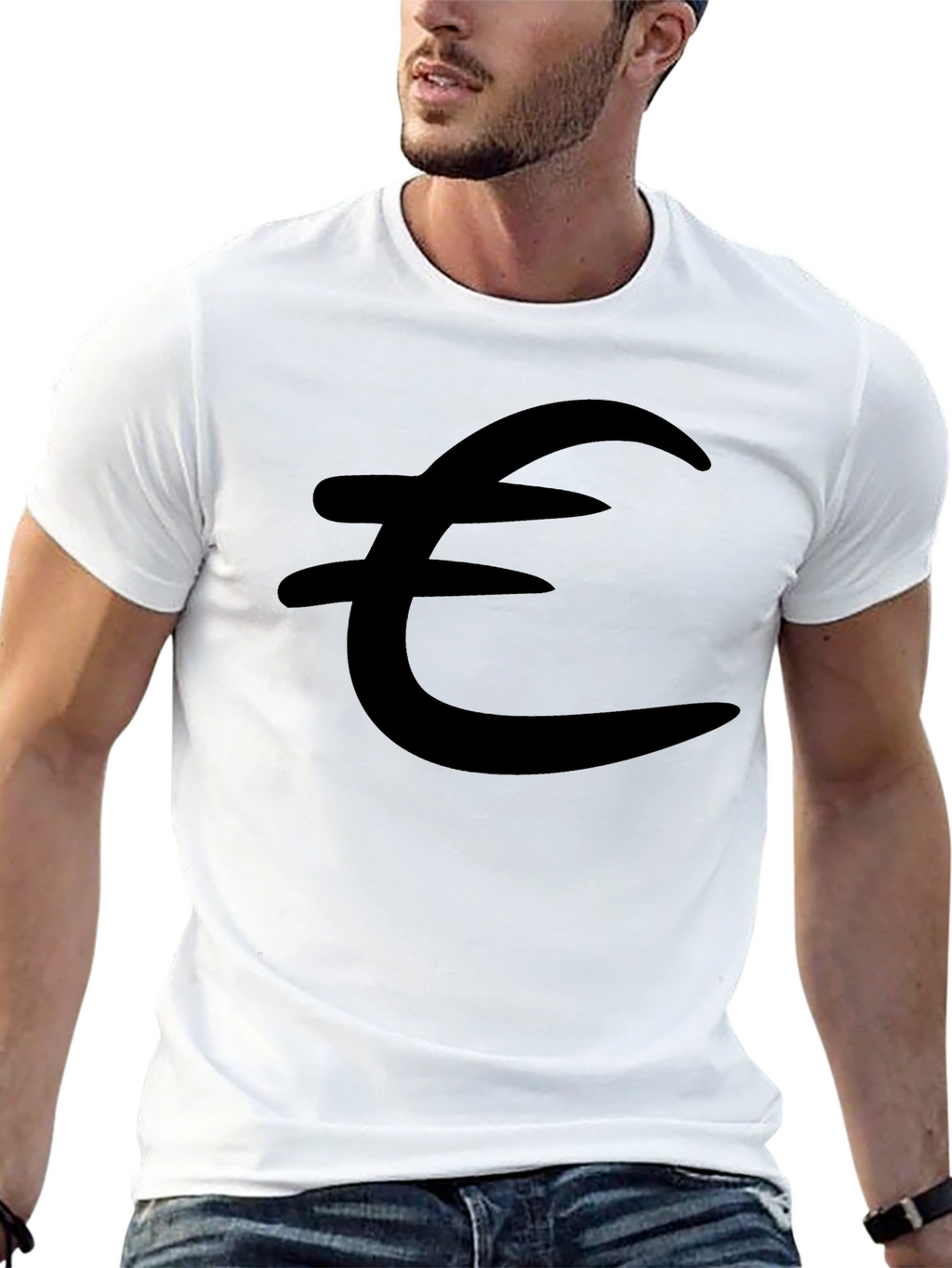 Euro Symbol Black T-Shirt - Stylish & Comfortable
