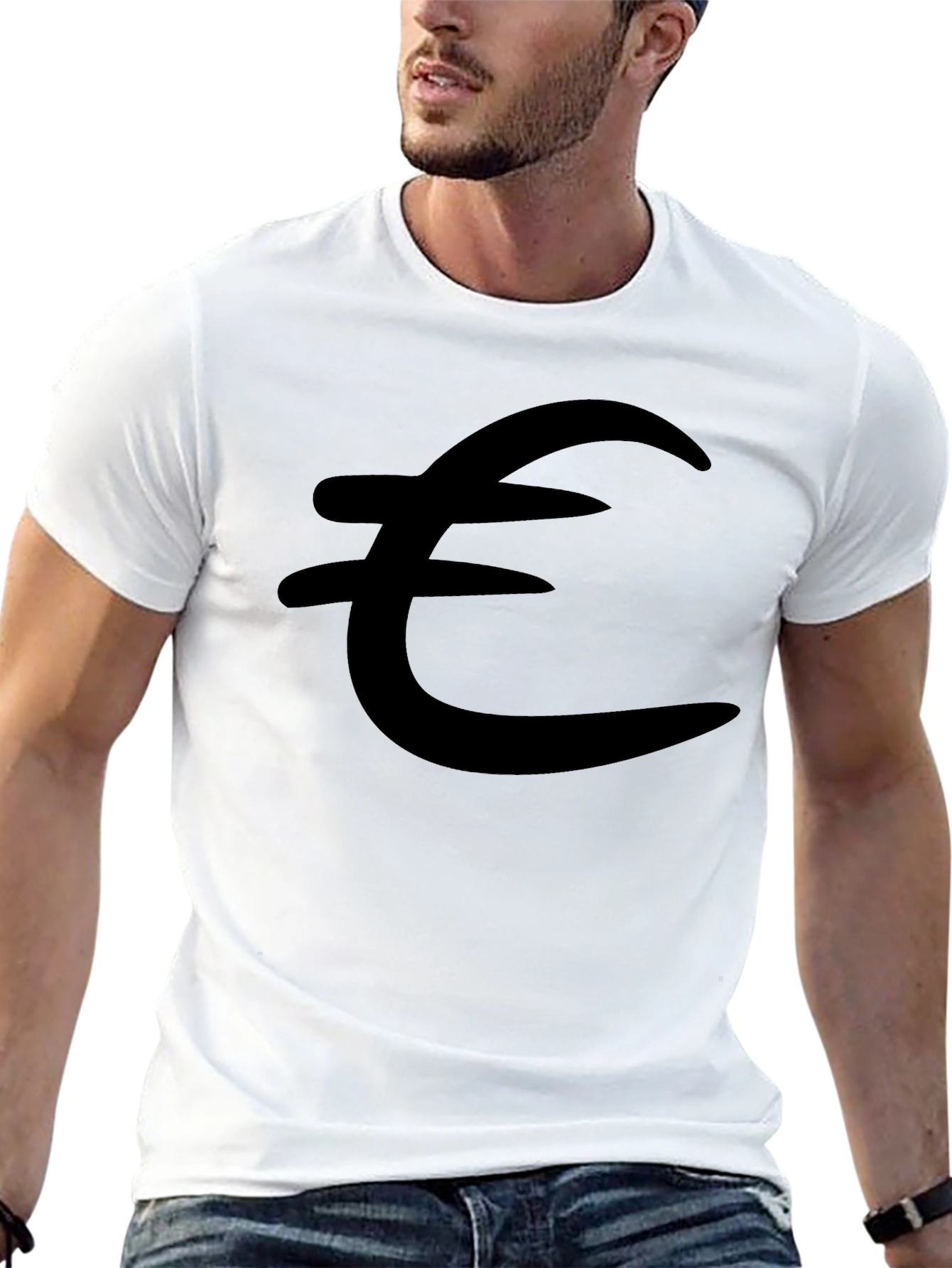 Euro Symbol Black T-Shirt - Stylish & Comfortable