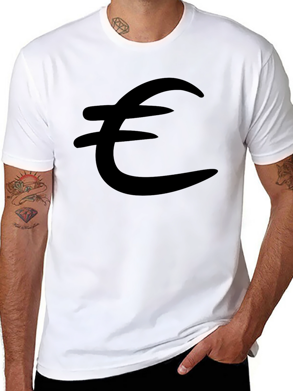 Euro Symbol Black T-Shirt - Stylish & Comfortable