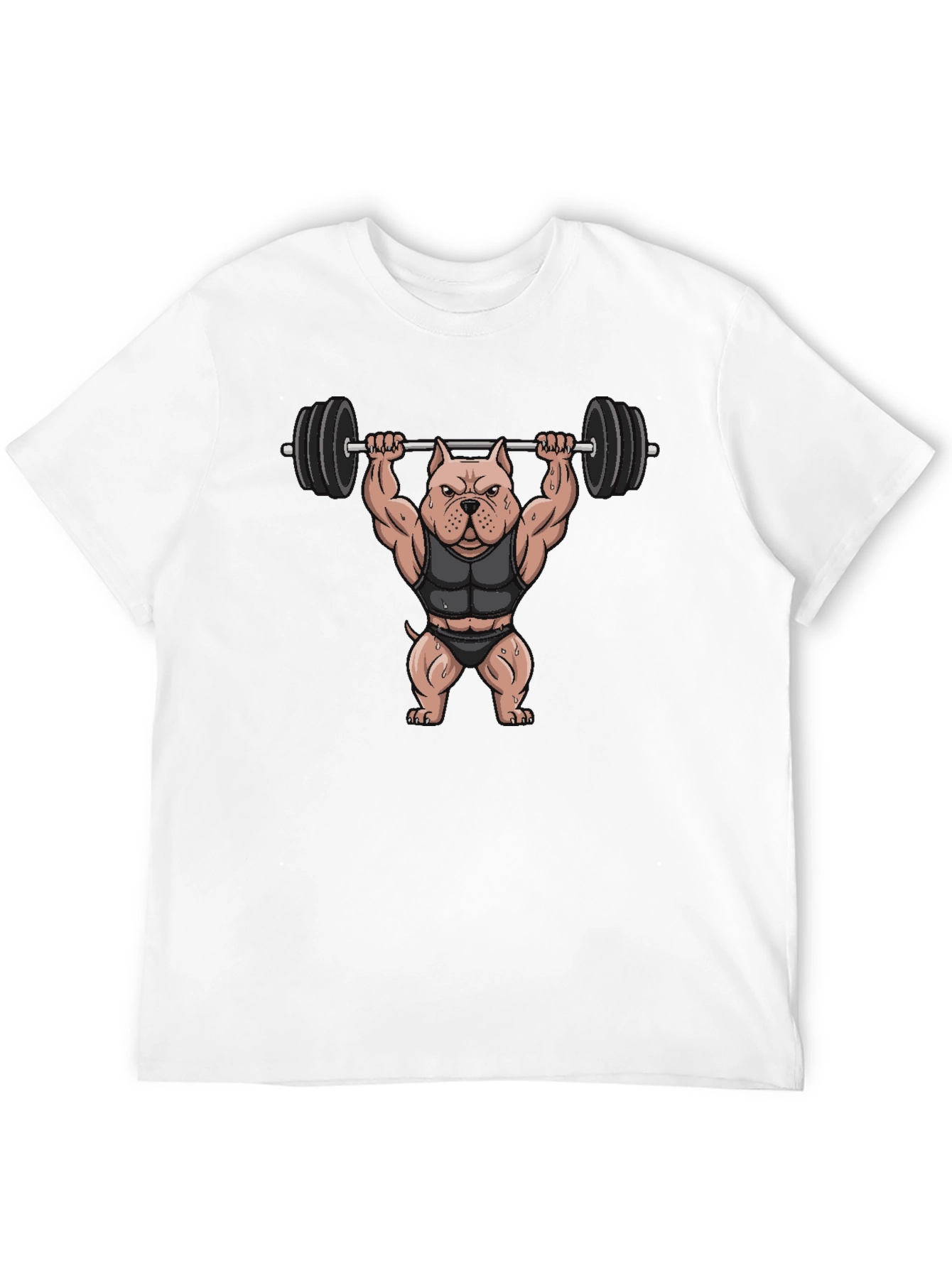 Weightlifting Dog Graphic T-Shirt