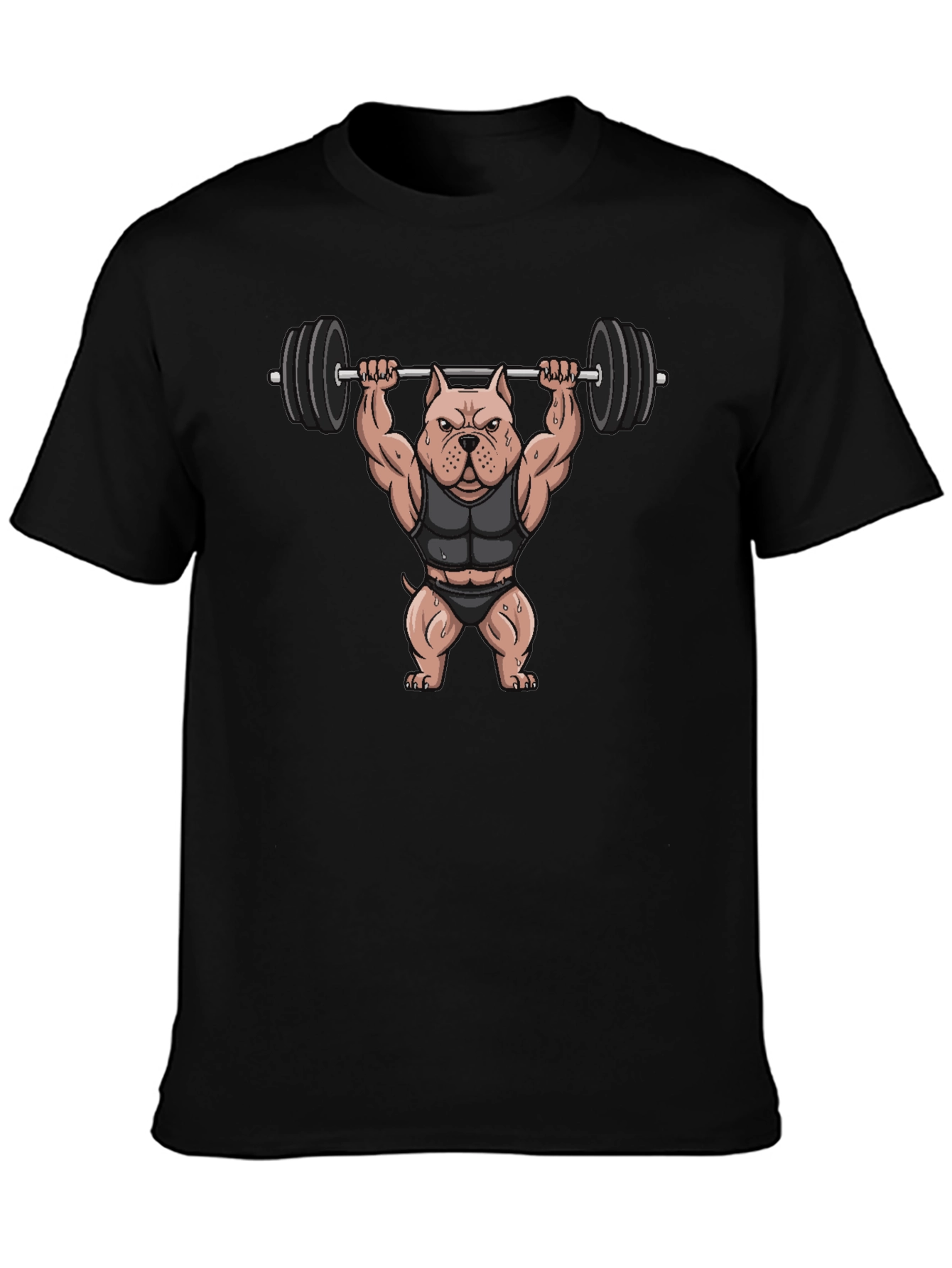 Weightlifting Dog Graphic T-Shirt