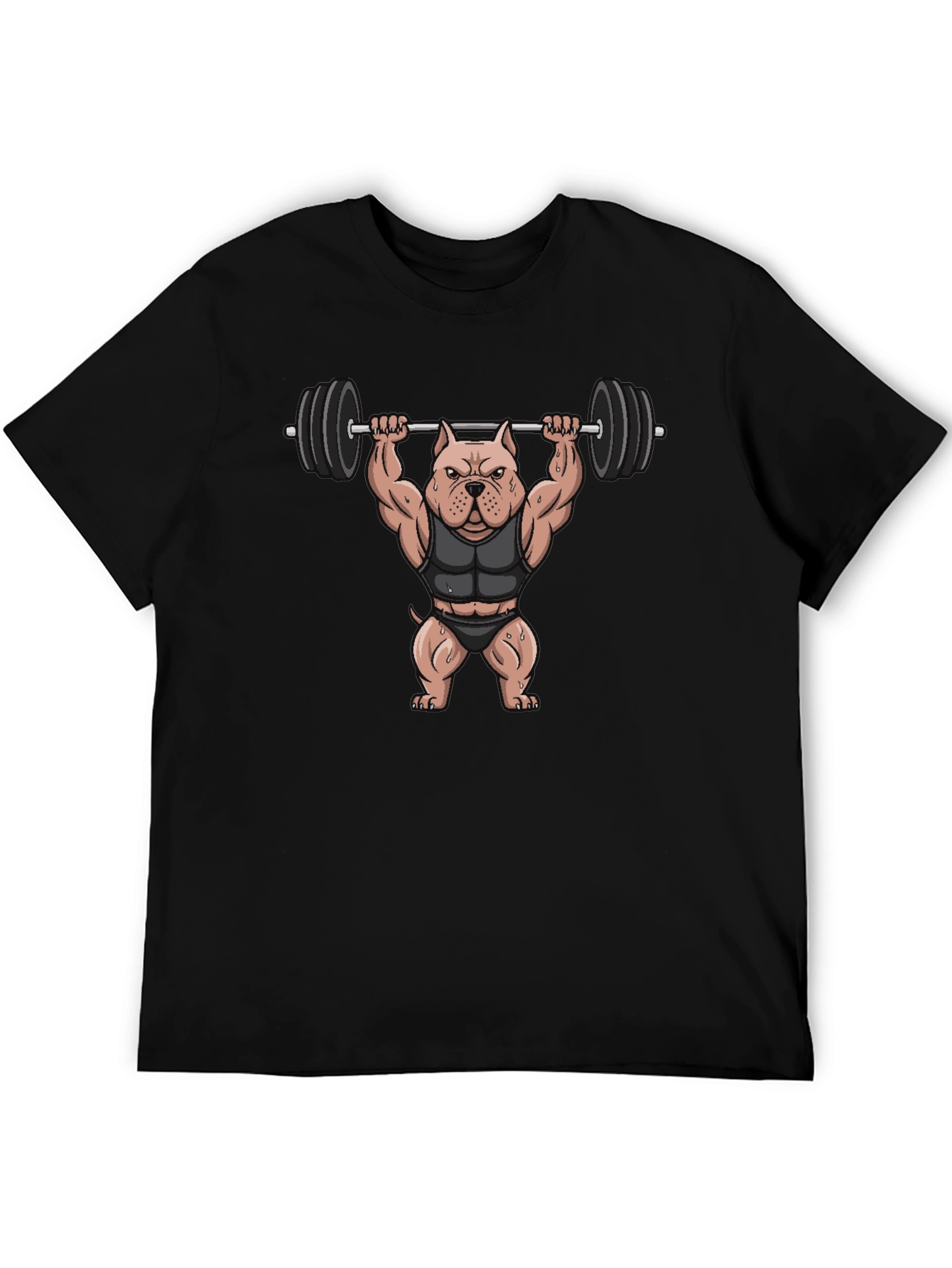 Weightlifting Dog Graphic T-Shirt