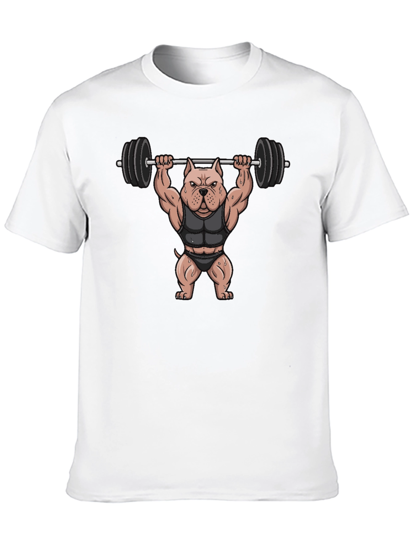 Weightlifting Dog Graphic T-Shirt
