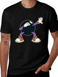 Dabbing Cartoon Ball Black T-Shirt