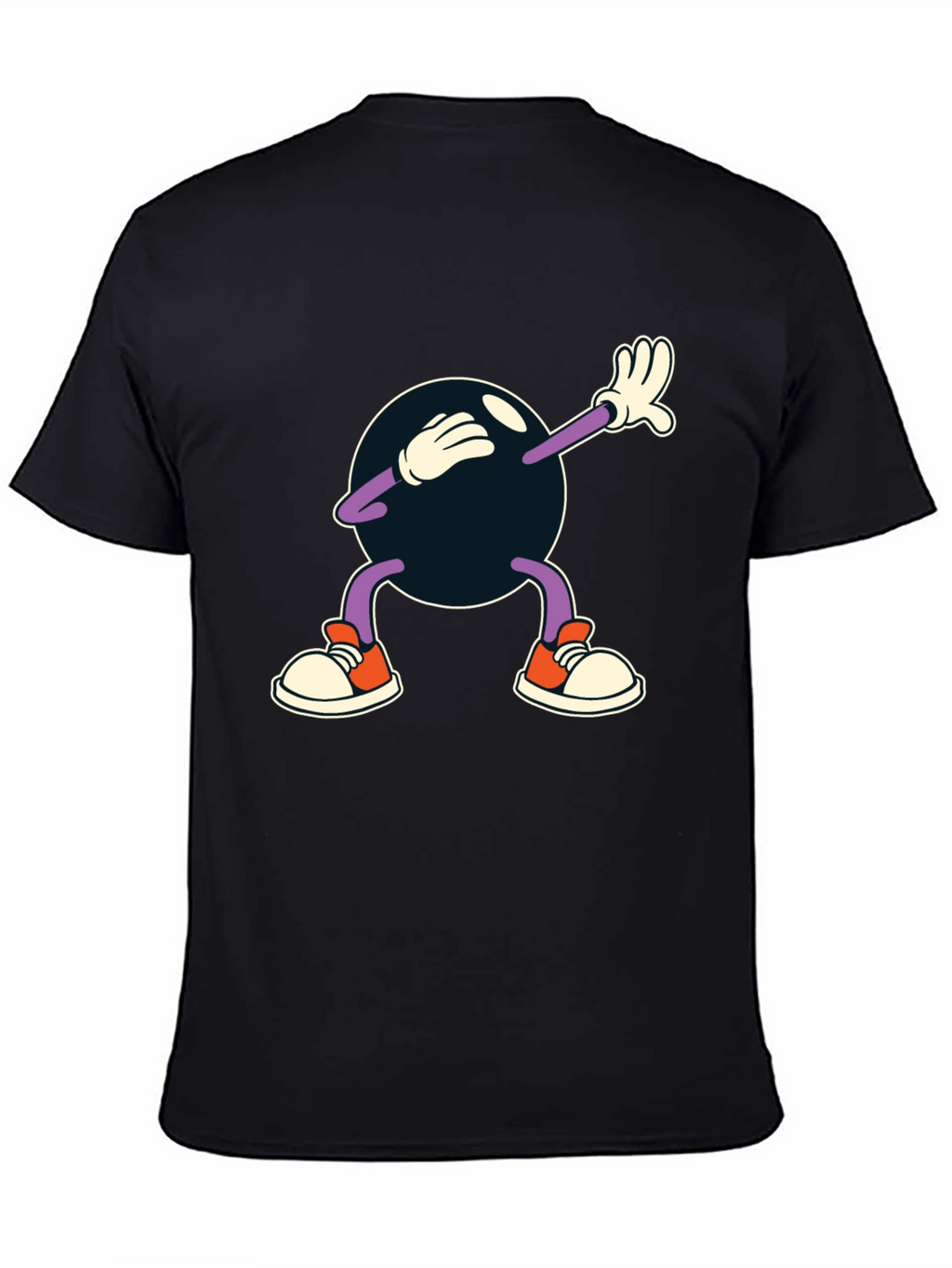 Dabbing Cartoon Ball Black T-Shirt
