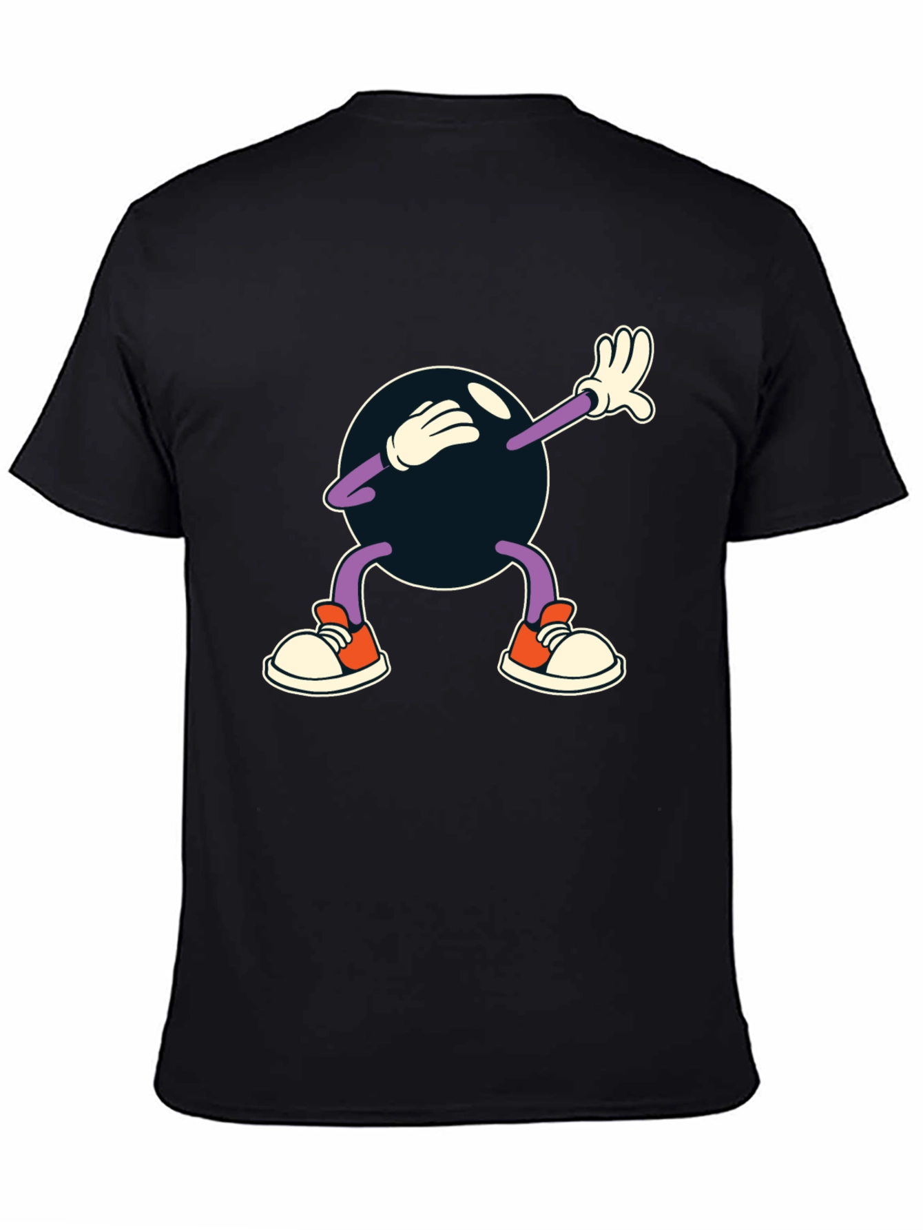 Dabbing Cartoon Ball Black T-Shirt